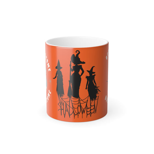 Halloween Witches - Color Morphing Mug, 11oz | 11 oz,11oz,Ceramic,Coffee Mugs,Color changing mug,Drink,Drinks,Glossy,Home & Living,Magic Mug,Mugs