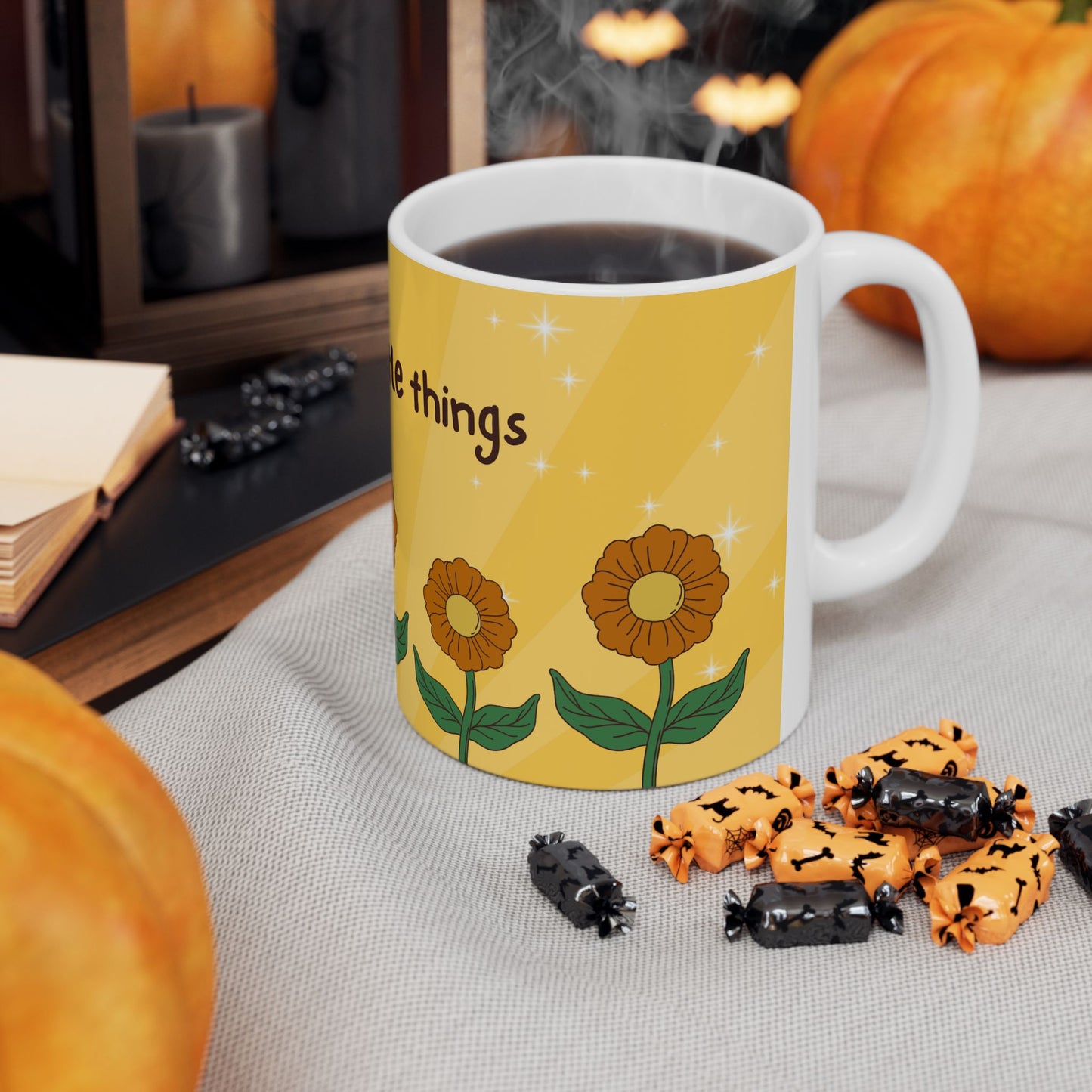 Sunflowers, Enjoy Little Things - Ceramic Mug, (11oz, 15oz) - 11036