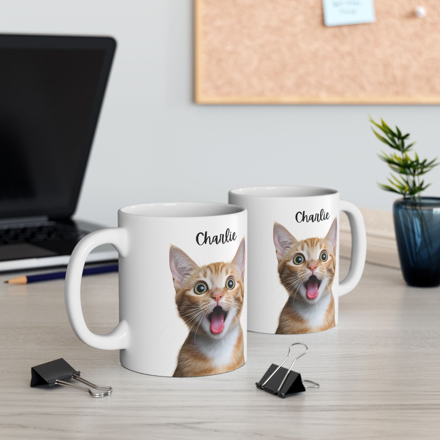 Cute Cat Ceramic Mug, Funny Pet Lover Gift, Cat Mom Coffee Cup, Animal Lover Mug, Personalized Drinkware - 14193