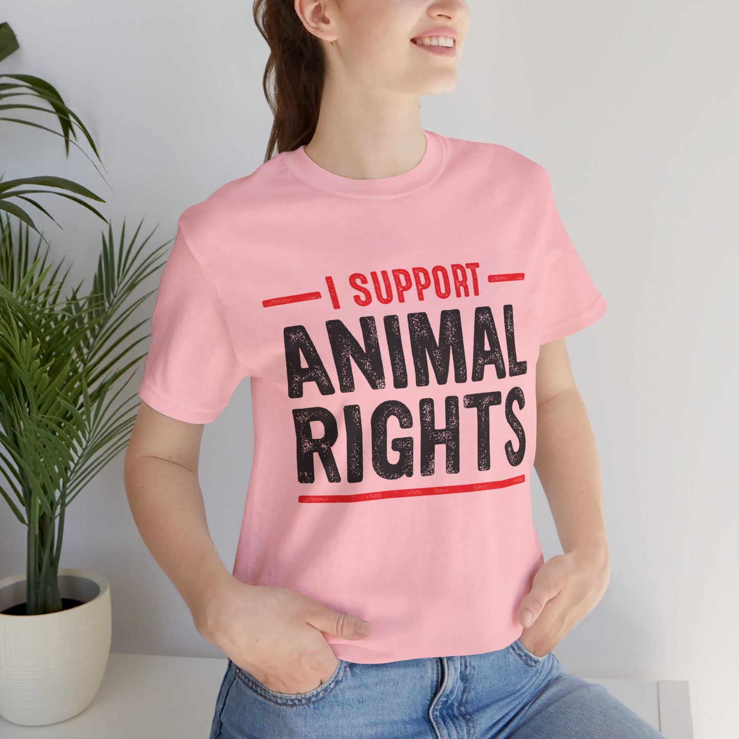 Vegan: I Support Animal Rights - Unisex Jersey Short Sleeve Tee