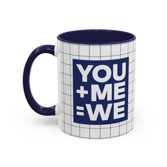You+Me=We, I Love You, Couple's Photo Customizable - Accent Coffee Mug (11, 15oz) - 11077