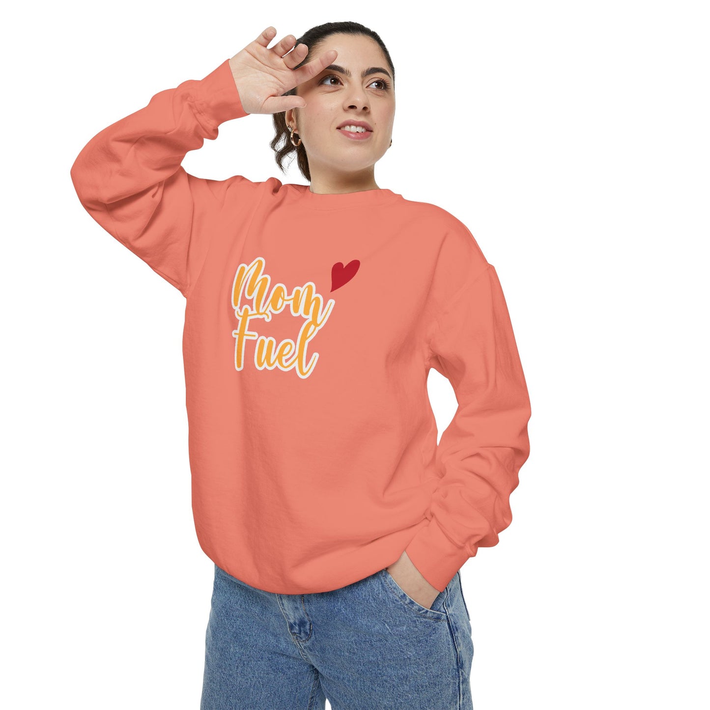 Mom Fuel Sweatshirt - Cozy Unisex Garment-Dyed Top for Moms - 11834