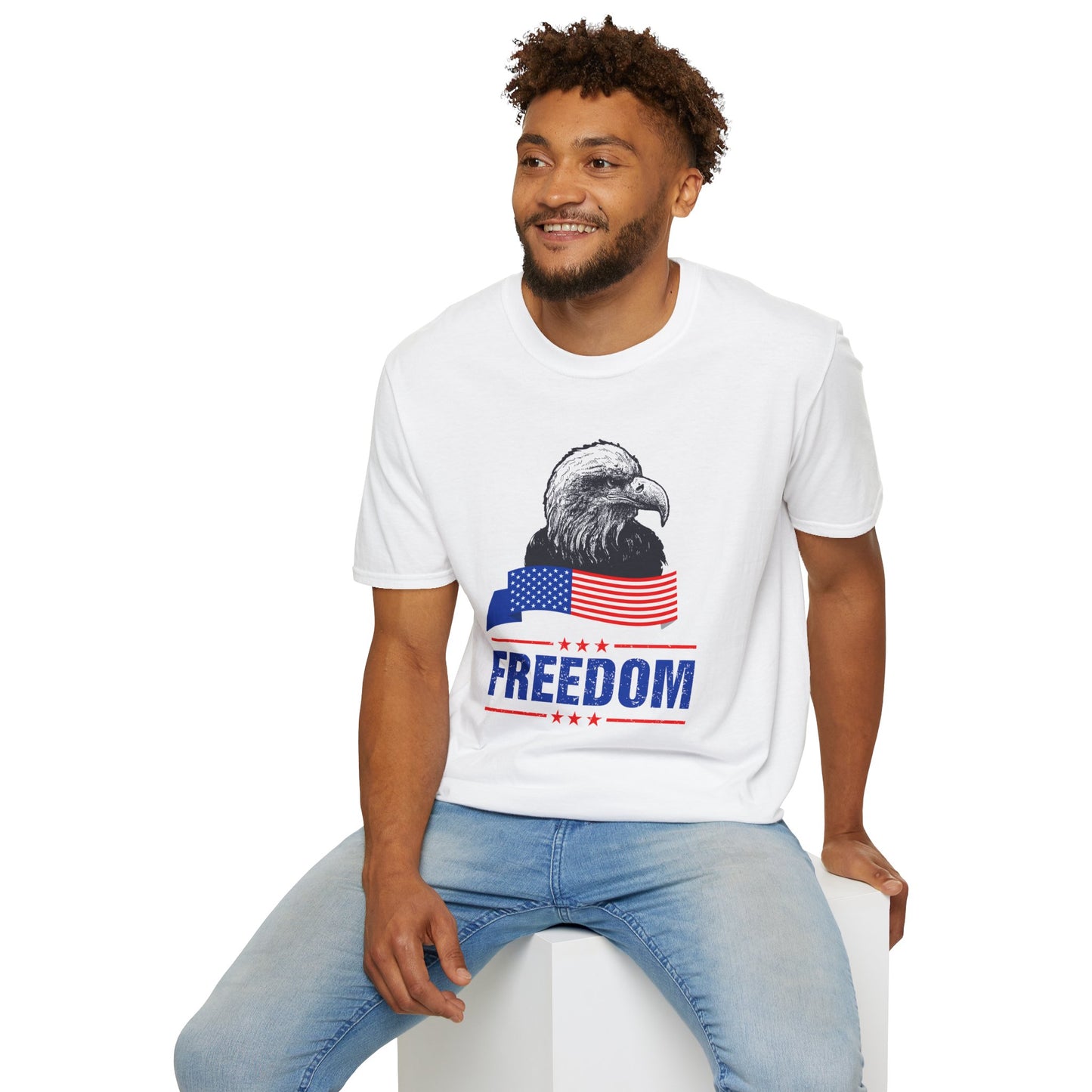 Eagle Freedom T-Shirt - Patriotic Tee for Independence Day, Memorial Day, Veteran's Day, Casual Wear, Gift for Freedom Lovers - 13738