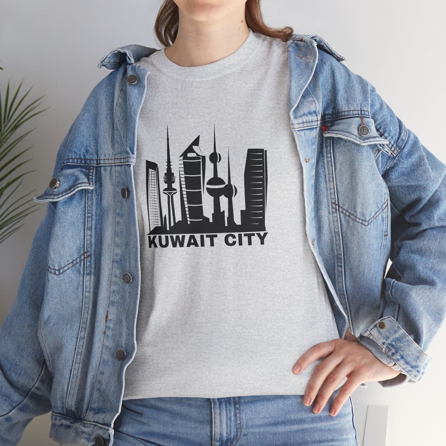 Kuwait City Graphic Unisex Heavy Cotton Tee - Urban Skyline Shirt - 12262