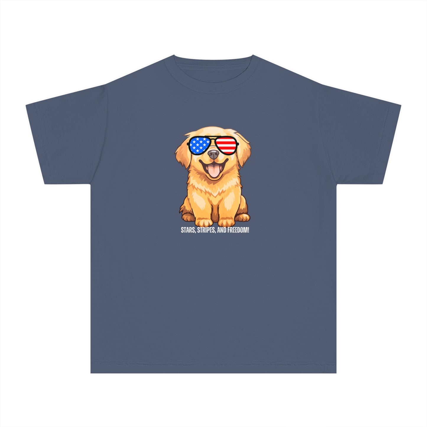 July 4, Golden Retrievers - Youth Midweight Tee