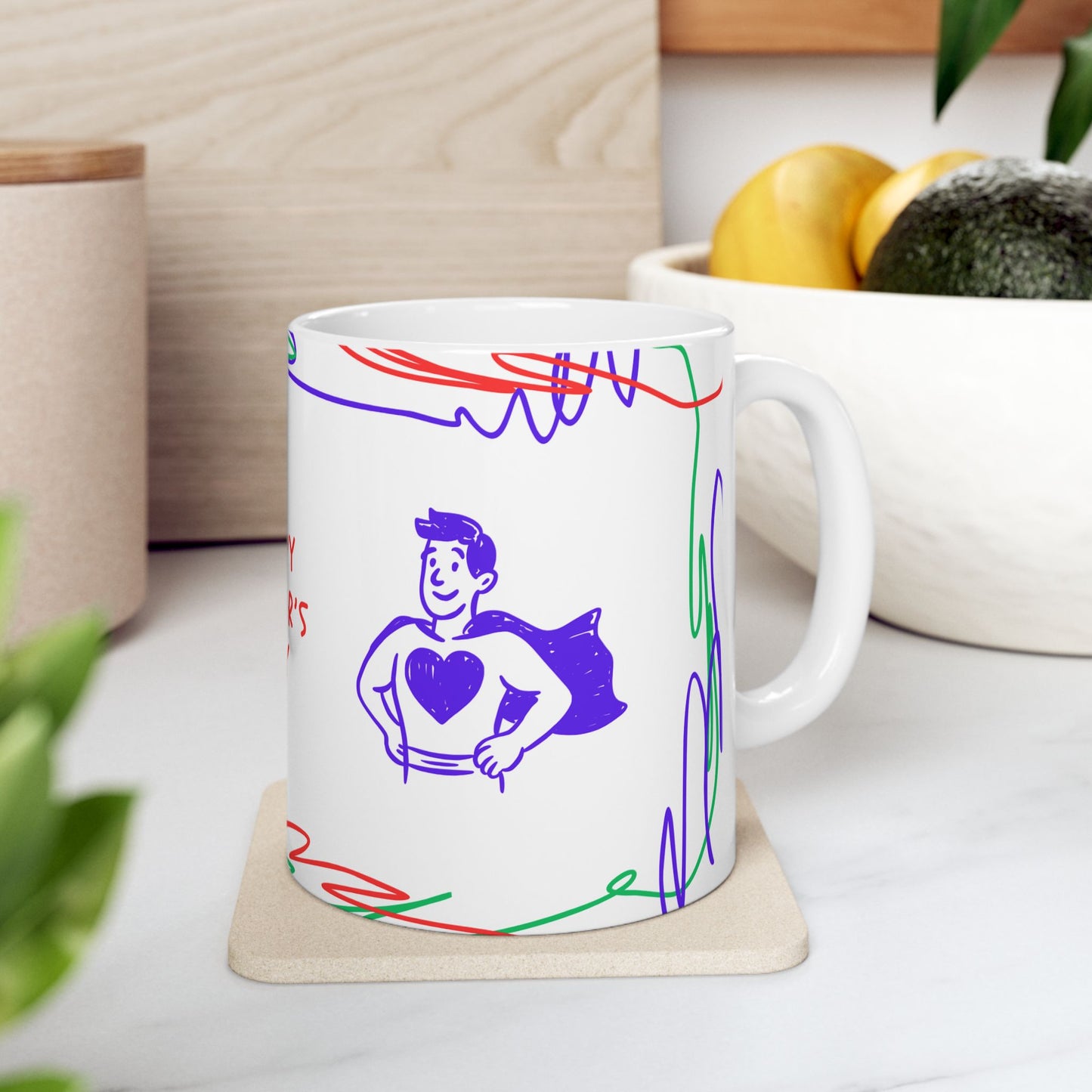 Happy Father's Day Ceramic Mug - Colorful Design for Dad | 11oz and 15oz - 12895