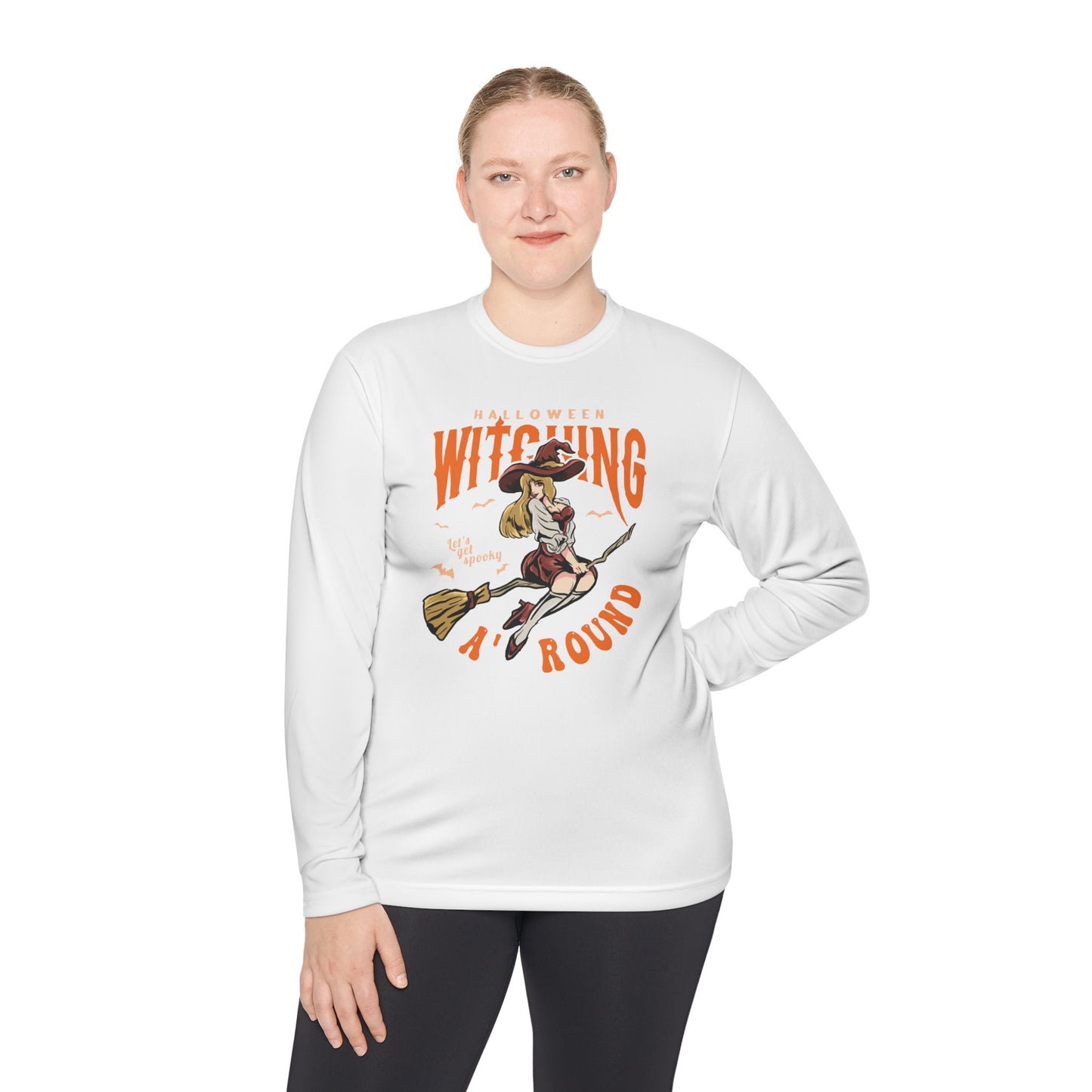 Halloween Witching, Let's Get Spooky Around - Unisex Lightweight Long Sleeve Tee - 13902