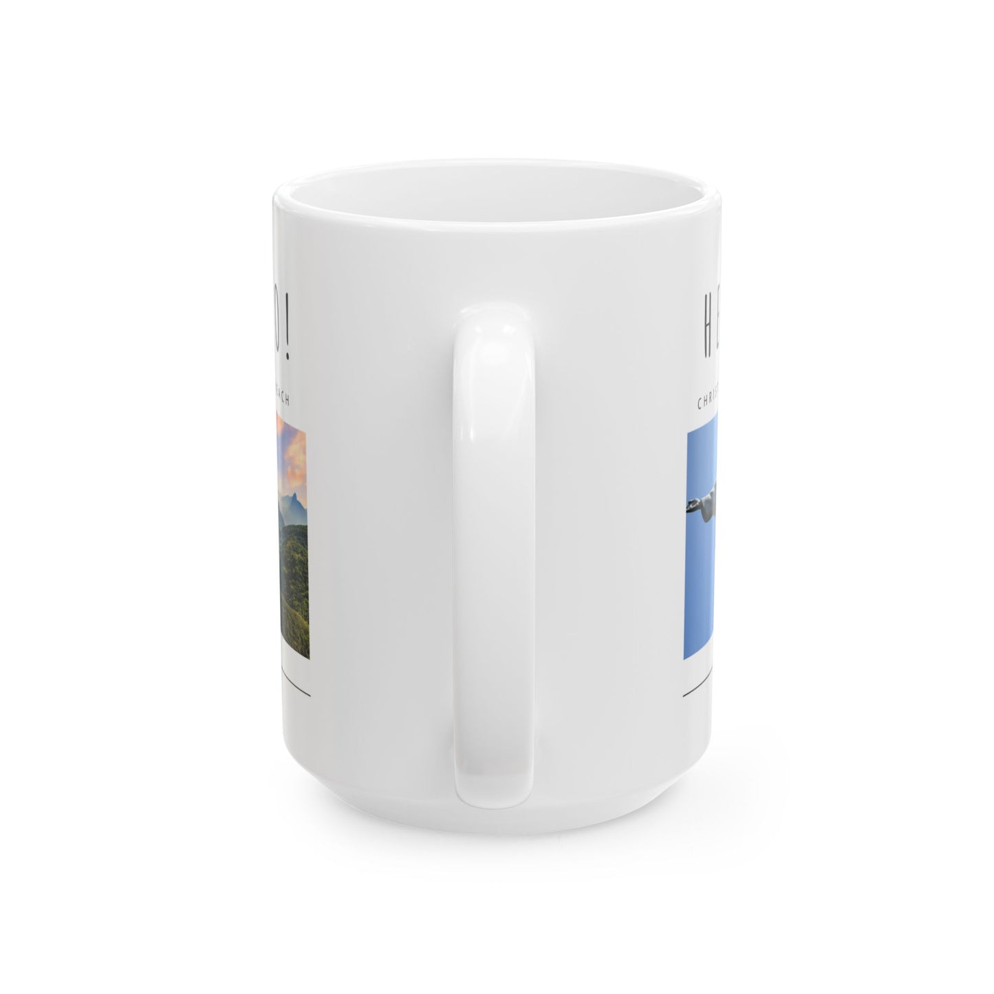 Hello Rio de Janeiro, Ceramic Mug - Explore Iconic Landmarks, Perfect Gift for Travelers & Adventurers - 12010