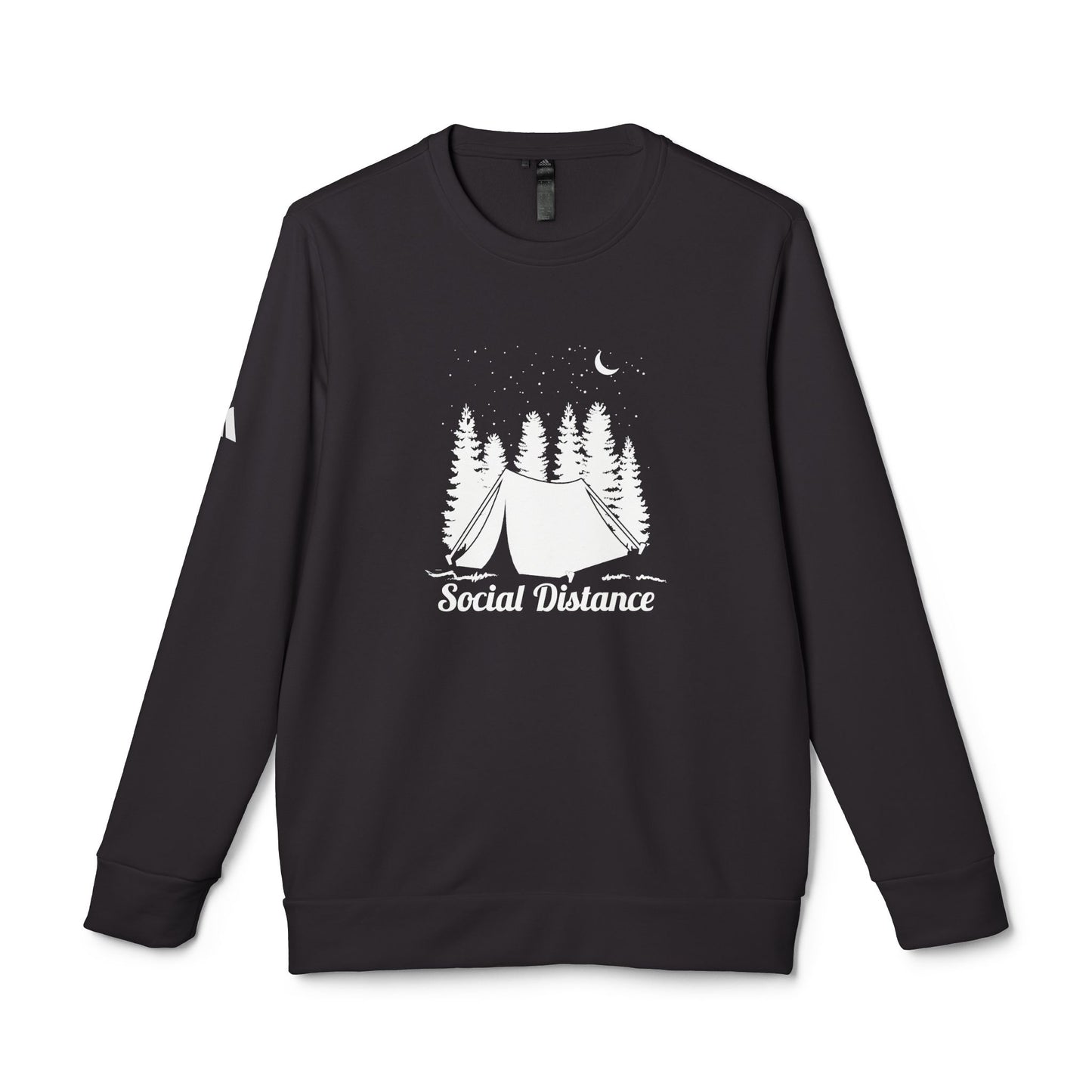 Camping: Social Distance - Adidas Unisex Fleece Crewneck Sweatshirt