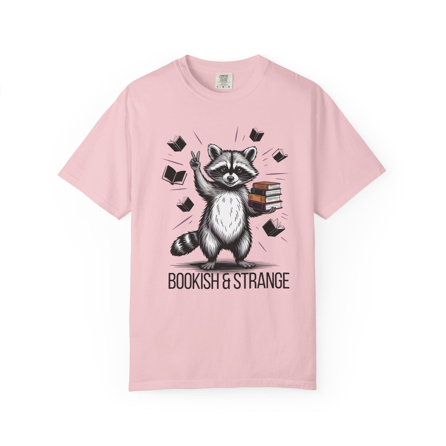 Bookish & Strange Raccoon T-Shirt – Cute Book Lover Graphic Tee - 14802