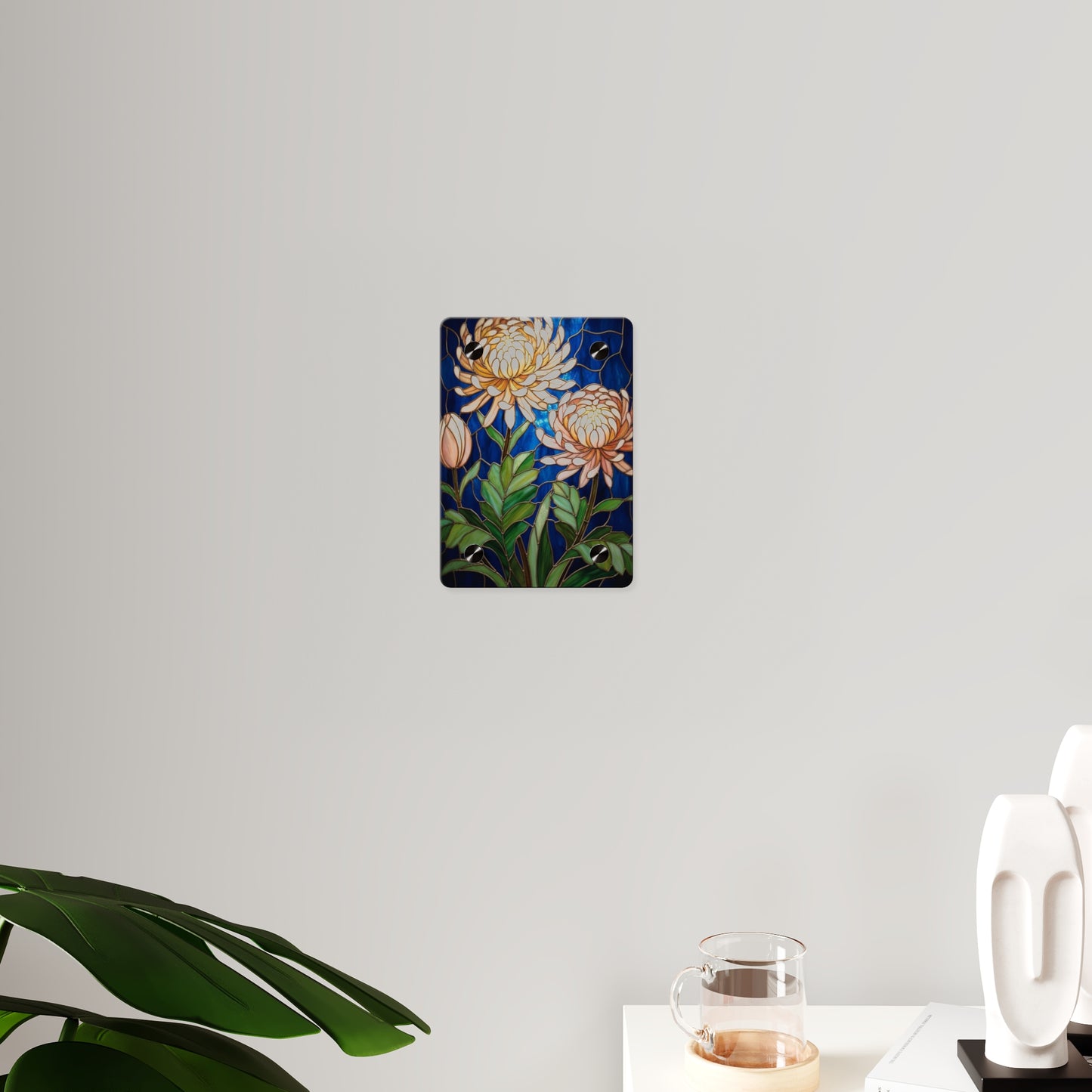 Chrysanthemum Acrylic Wall Art Panel — Floral Botanical Home Décor - 14609