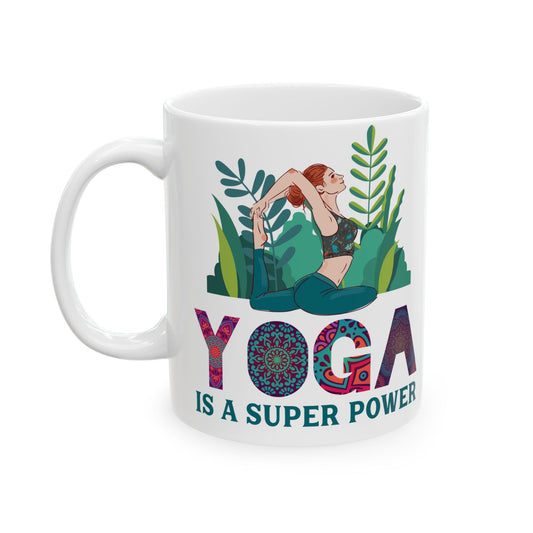 Yoga Power Ceramic Mug – Positive Affirmation Coffee Cup, Yoga Lover Gift - 13152