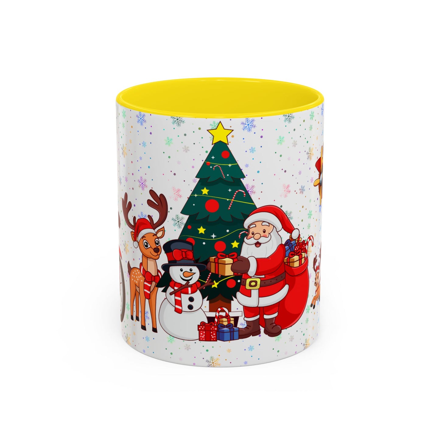 Christmas Party, Santa, Snowman & Reindeer - Accent Coffee Mug (11, 15oz) - 10429