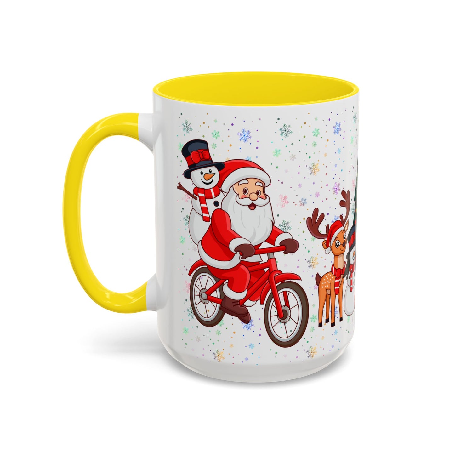 Christmas Party, Santa, Snowman & Reindeer - Accent Coffee Mug (11, 15oz) - 10429