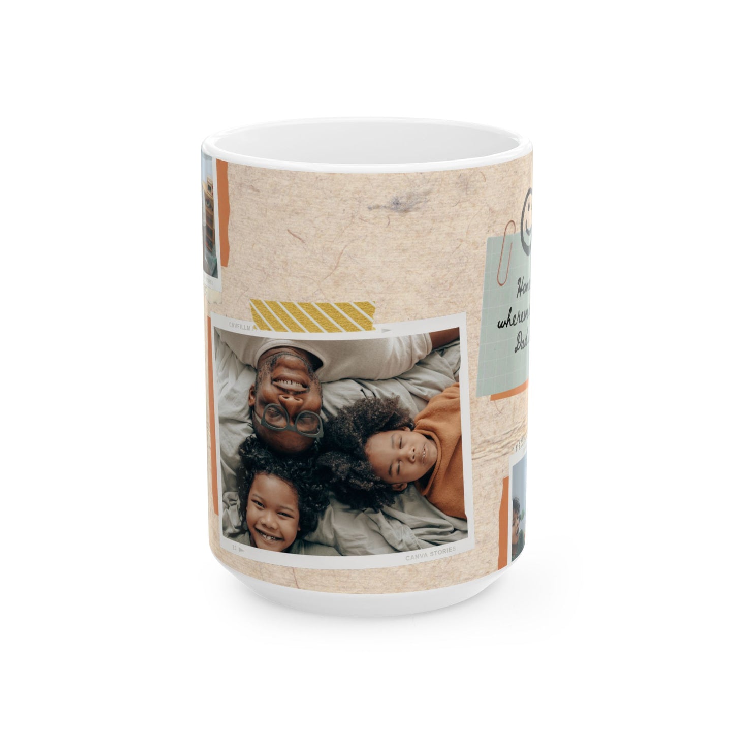 Home is Wherever Your Dad is, Ceramic Mug, Personalized Photo Coffee Cup - 14065