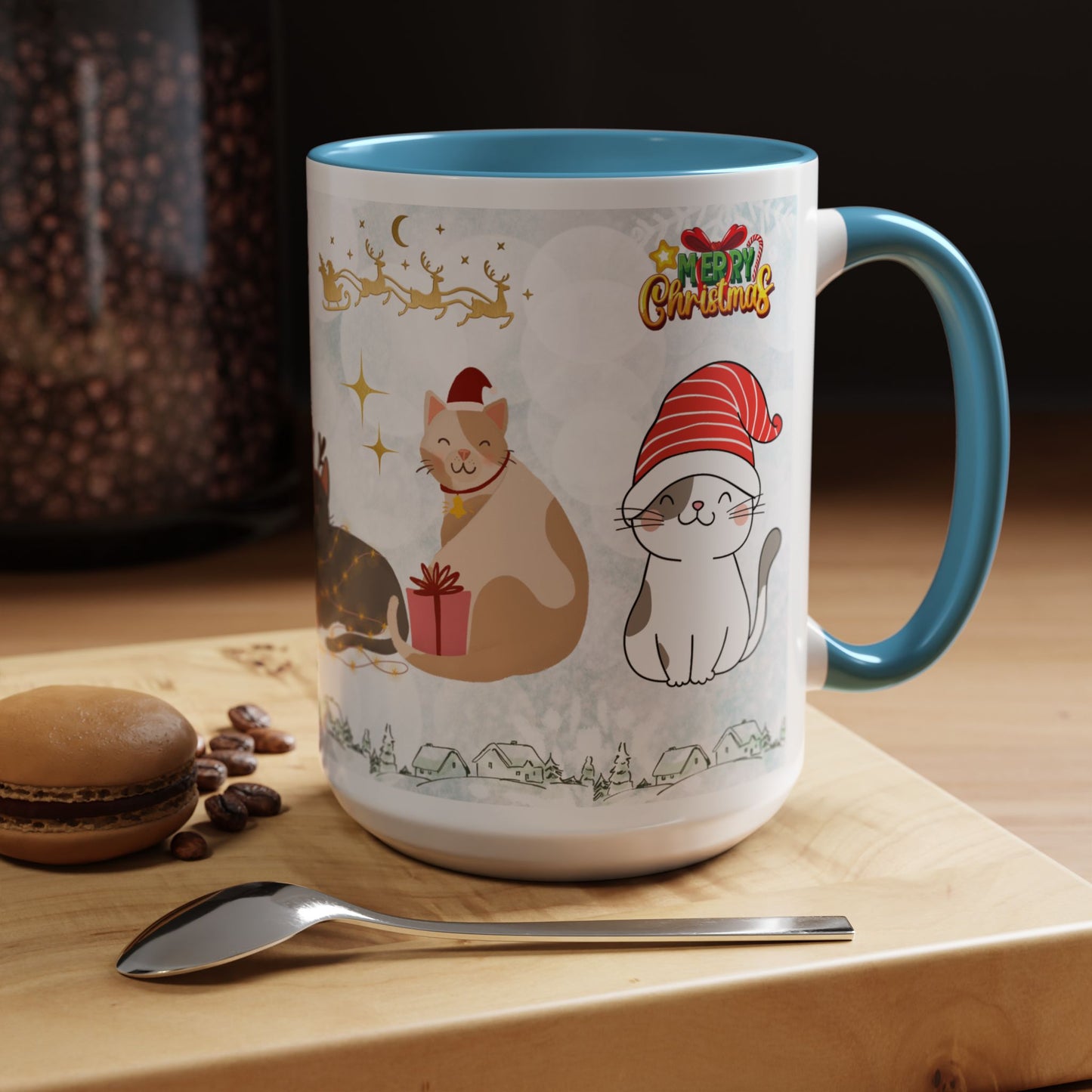 Merry Christmas, Cats - Accent Coffee Mug (11, 15oz)