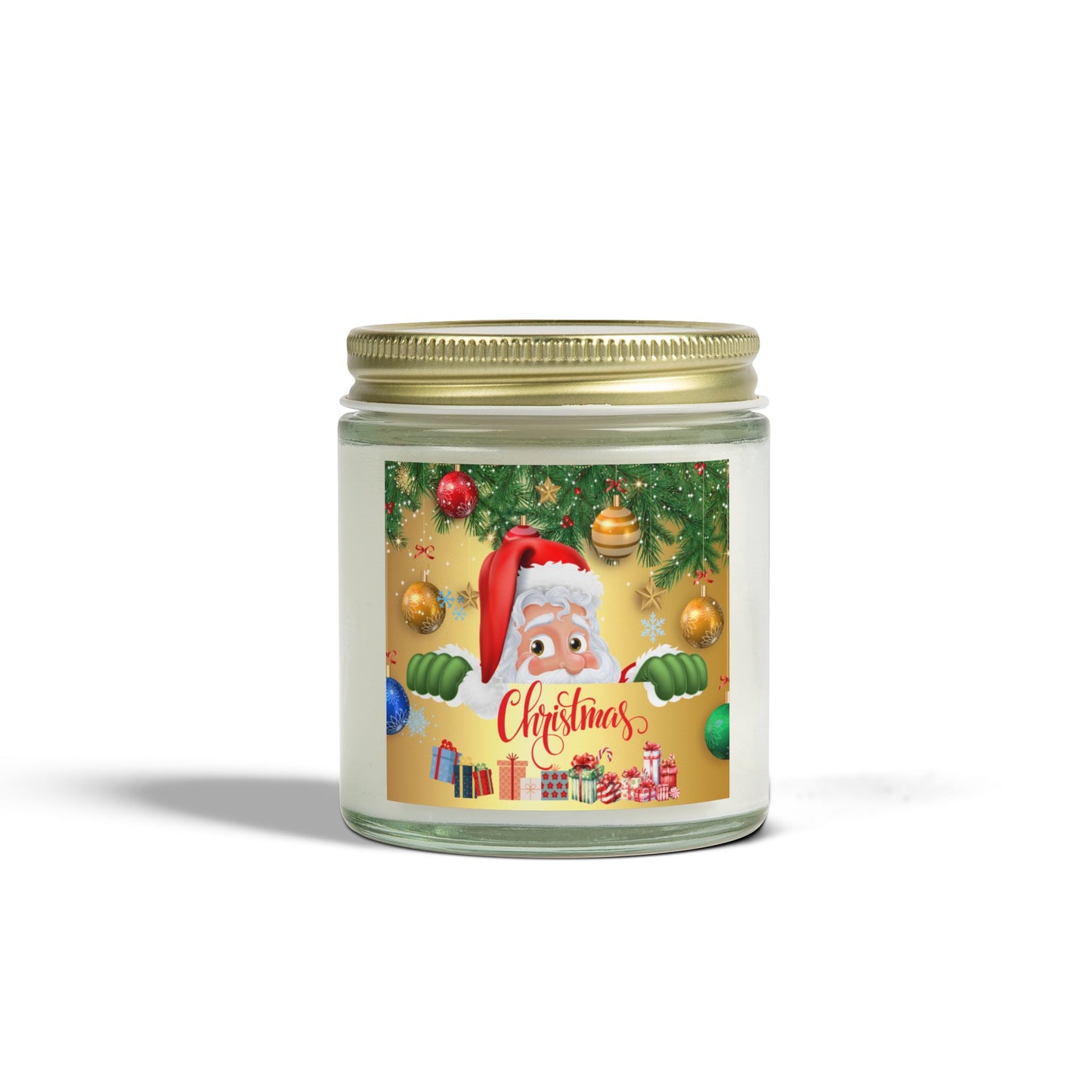 Christmas, Santa - Scented Candles, Coconut Apricot Wax (4oz, 9oz)