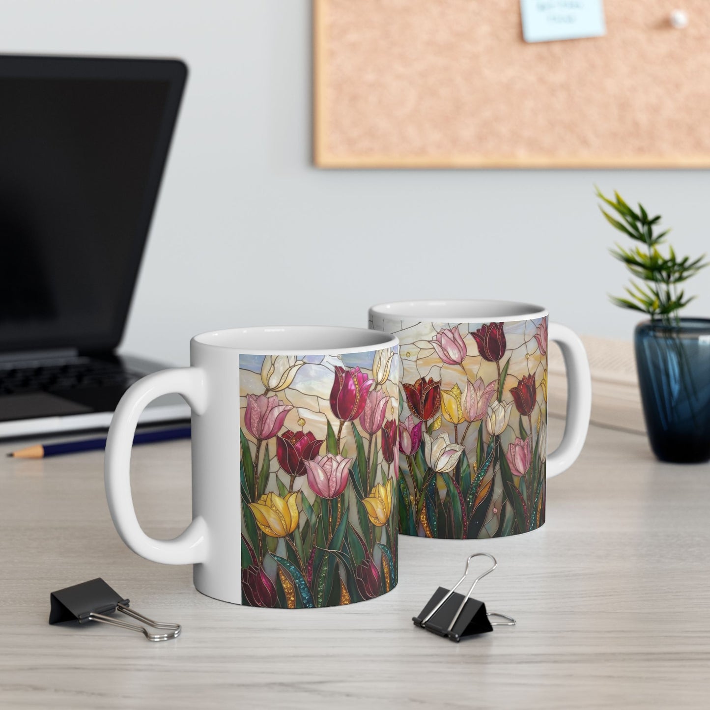 Stained Glass Tulip Ceramic Mug (11oz & 15oz) - 14517
