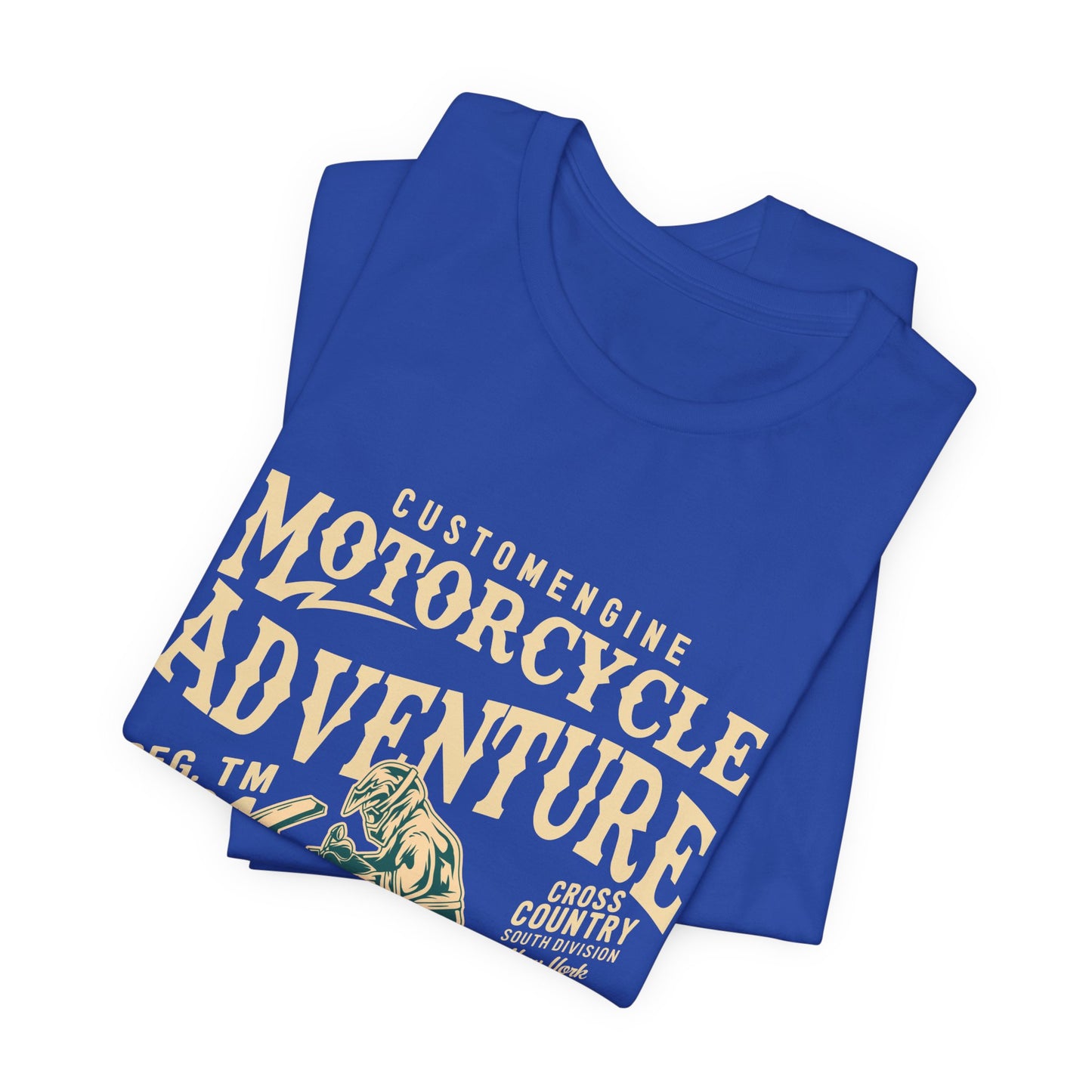 Custom Engine, Motorcycle Adventure - Unisex Jersey Short Sleeve Tee