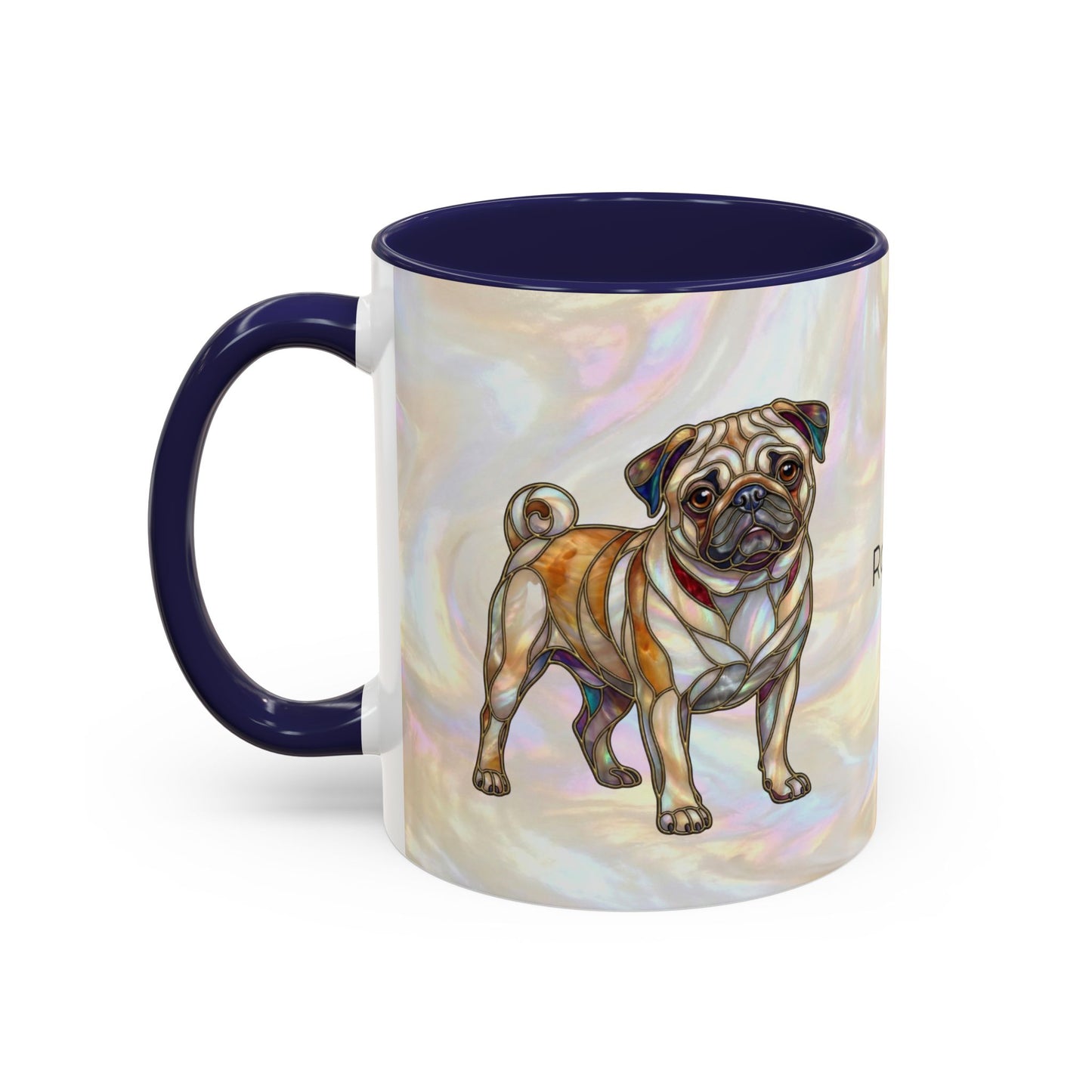 Pug Accent Coffee Mug –  Stained Glass Design (11/15oz) - 14547