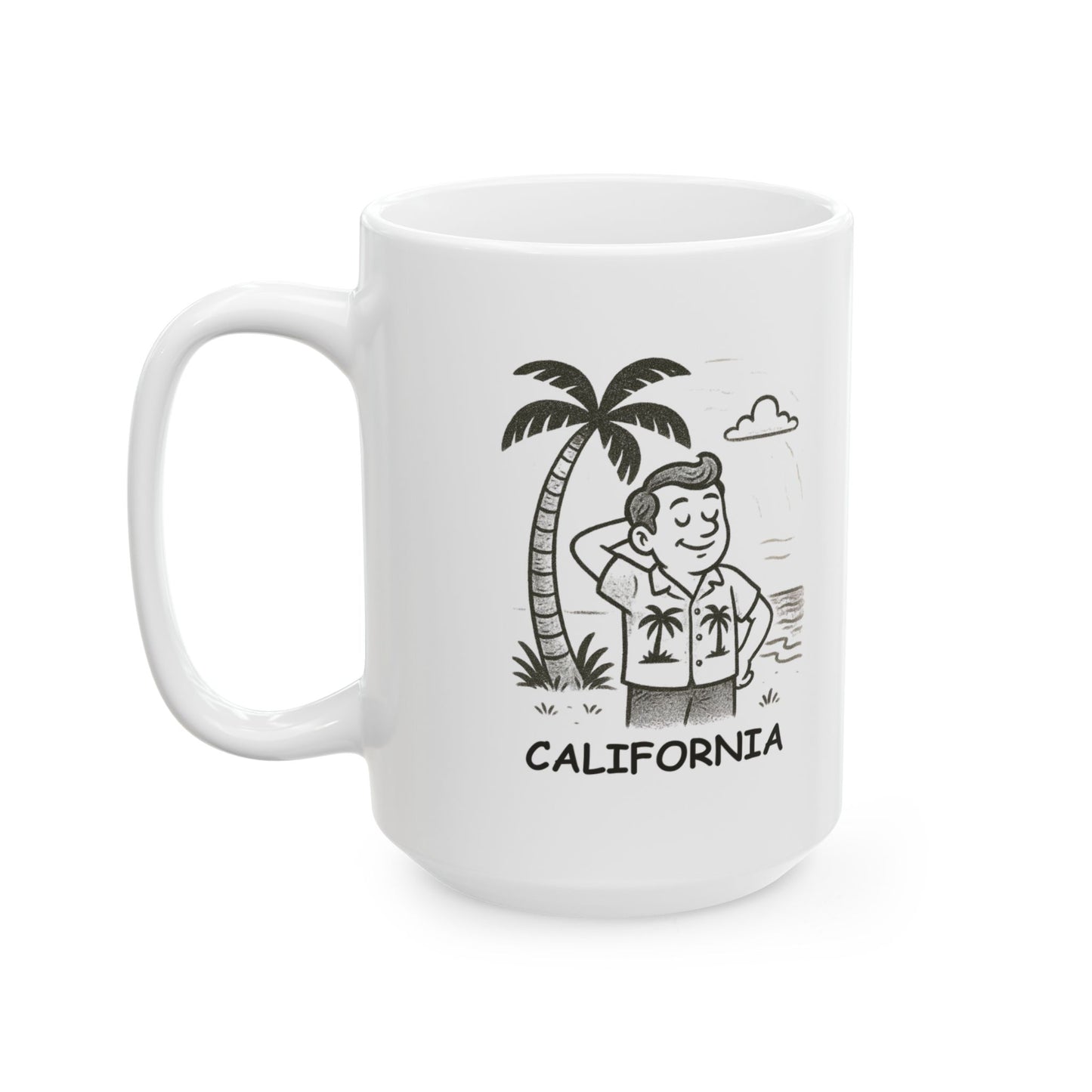 "Life’s better with palm trees and ocean breeze." California Ceramic Mug - 12693