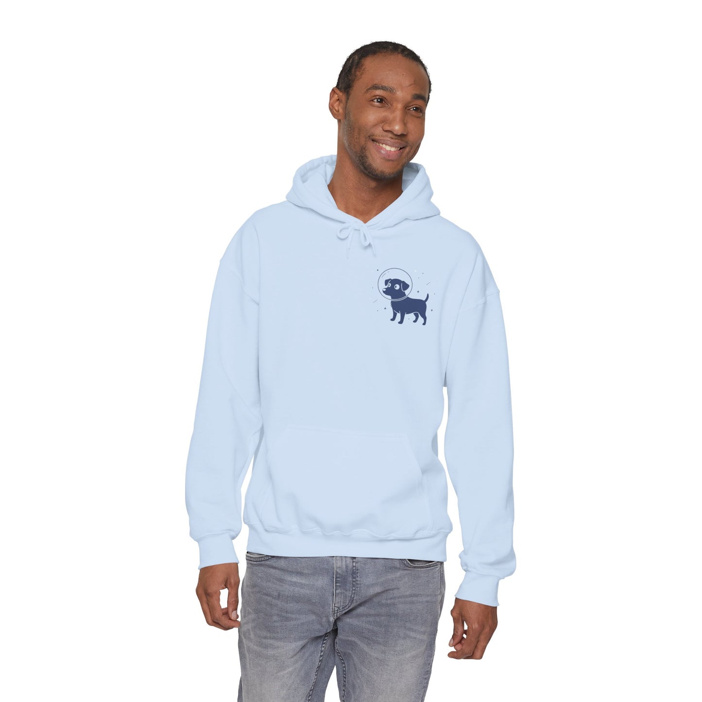 Dog in Space Hoodie – Space Puppy Graphic Hooded Sweatshirt, Unisex Heavy Blend™ - 14679