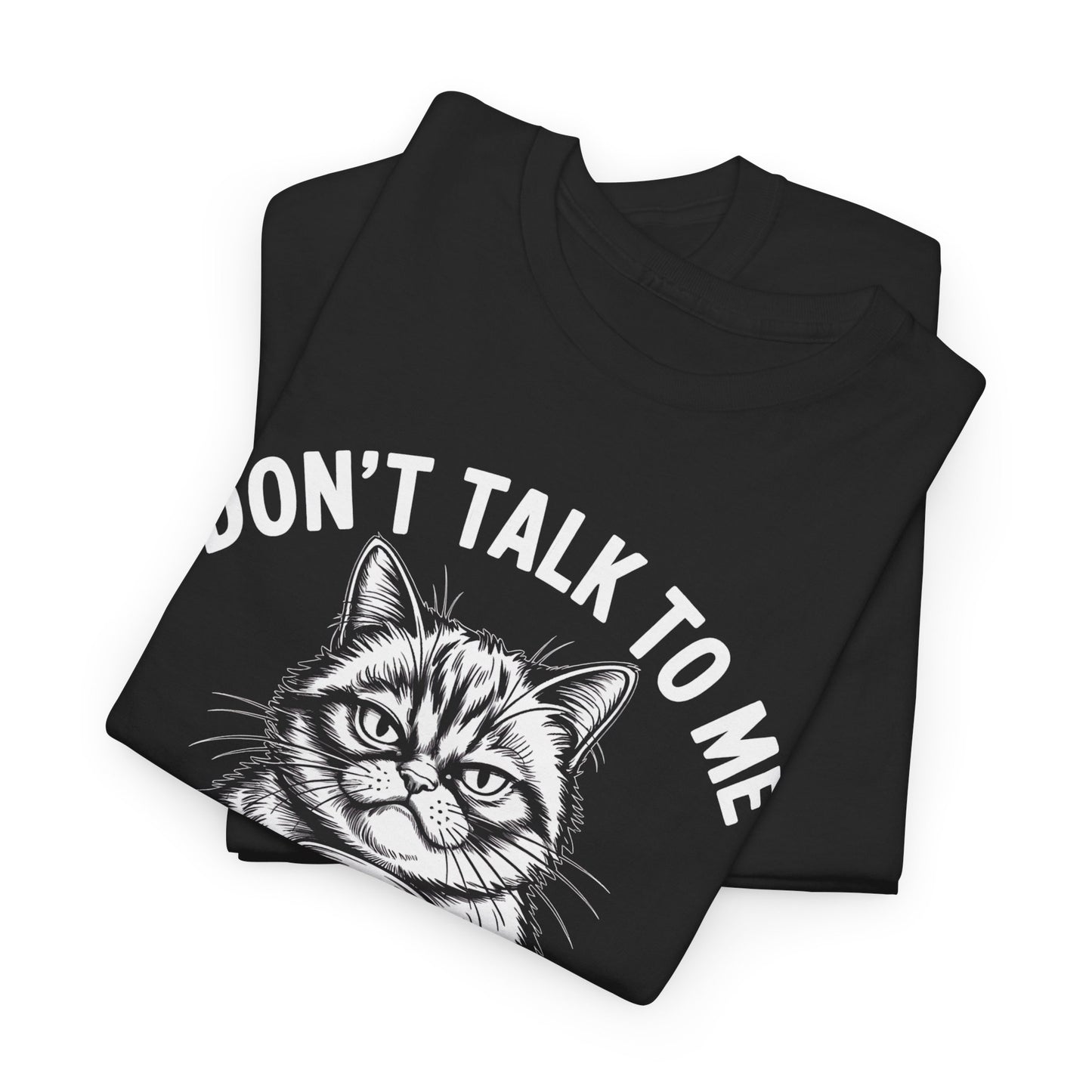 Funny Cat Coffee T-Shirt – “Don’t Talk To Me Before Coffee” Graphic Tee | Cute Grumpy Cat Shirt Gift - 14842