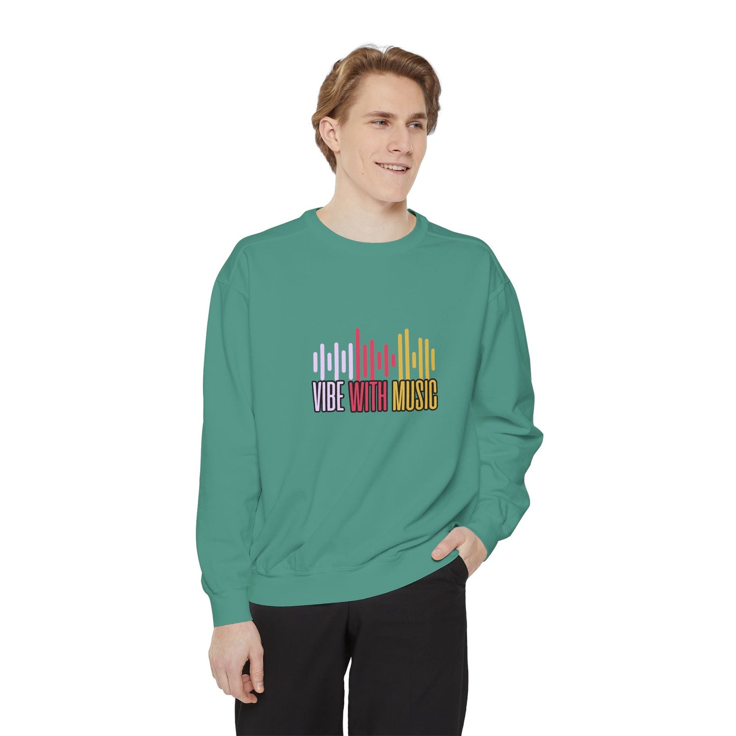 Vibe with Music - Unisex Garment-Dyed Sweatshirt - 10624