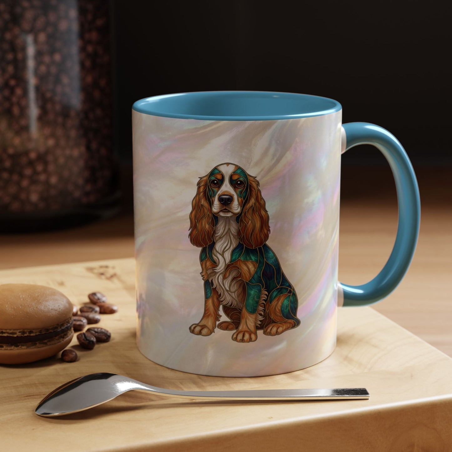 Cocker Spaniel Accent Coffee Mug -Stained Glass Style (11/15oz) - 14626