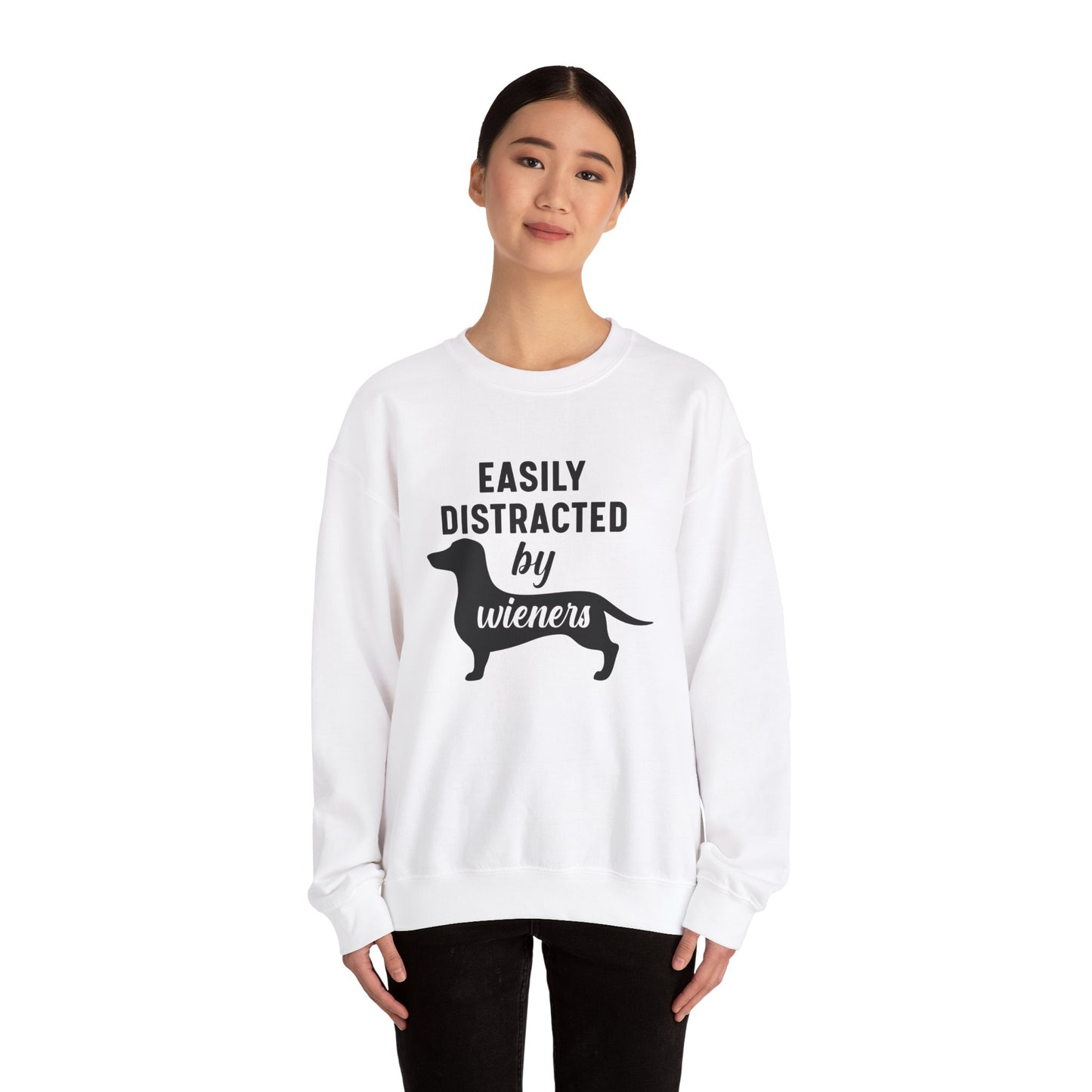 Easily Distracted By Wieners - Unisex Heavy Blend™ Crewneck Sweatshirt