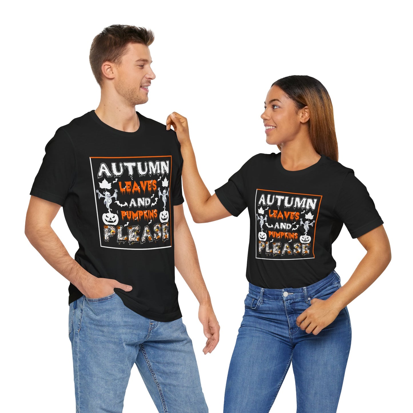 Halloween: Autumn Leaves & Pumpkins Please - Unisex Jersey Short Sleeve Tee - 12656