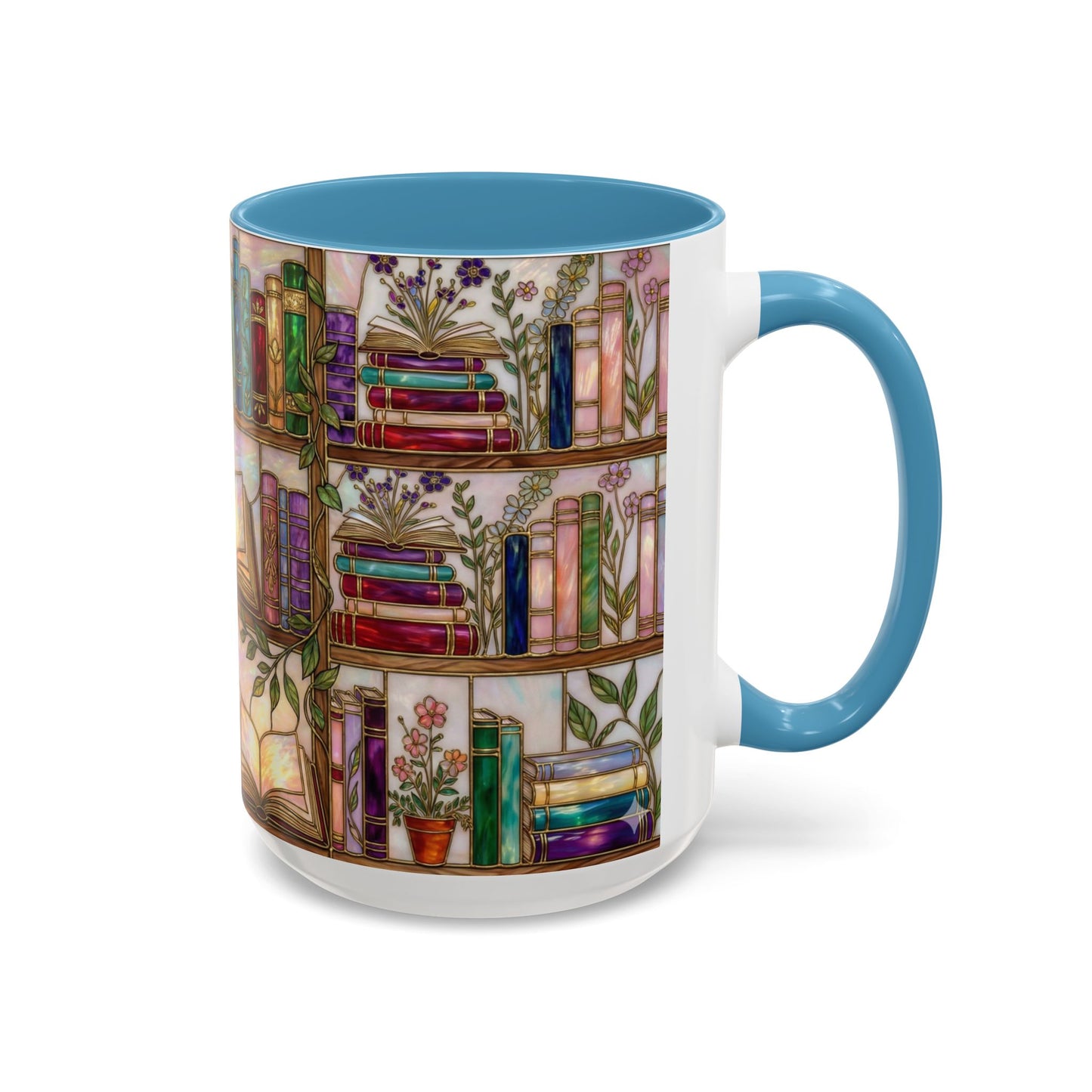 Bookish Accent Coffee Mug — Stained Glass Design (11/15 oz) - 14528