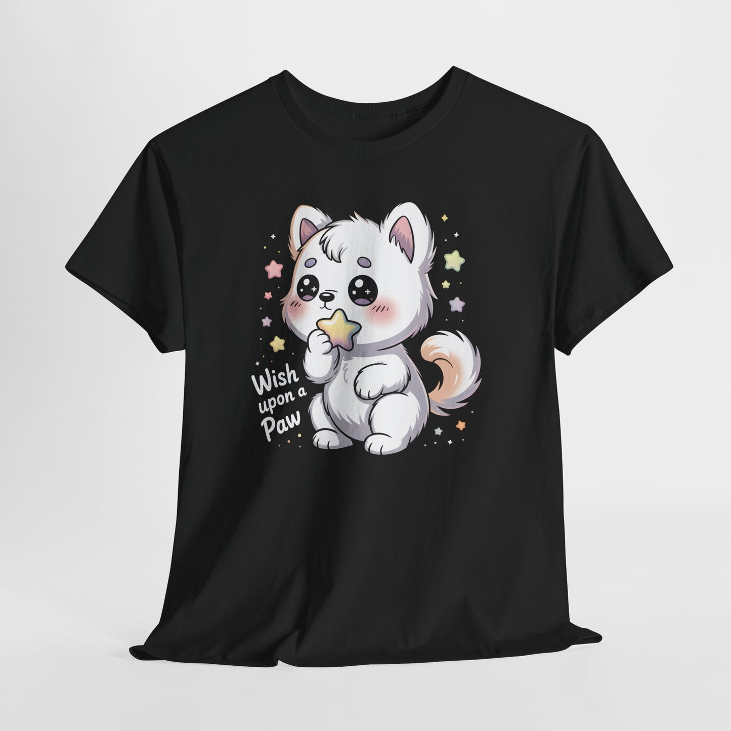 Cute Kitten T-Shirt – “Wish Upon a Paw” Kawaii Cat Tee Gift - 14851