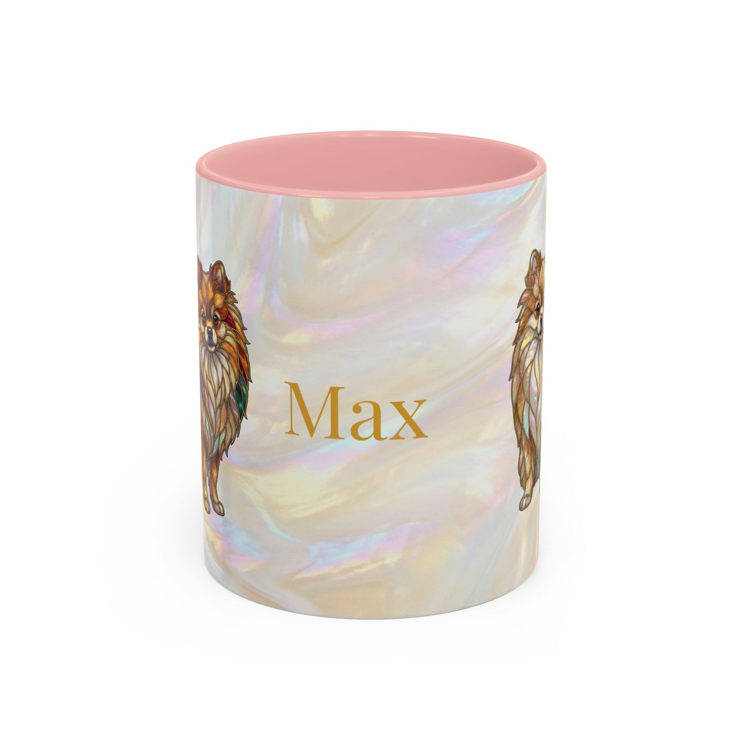 Pomeranian Accent Coffee Mug — Stained Glass Design (11/15oz) - 14638