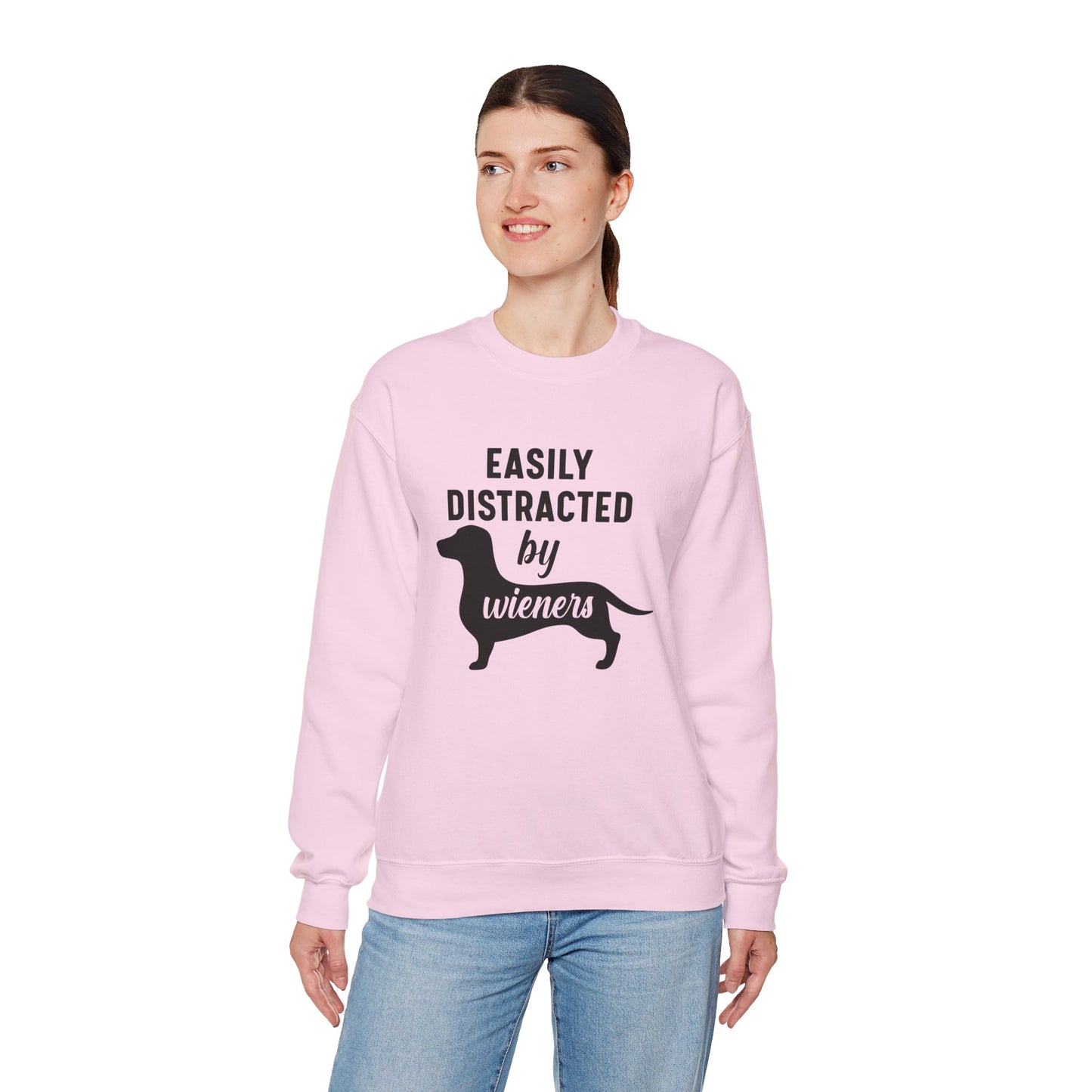 Easily Distracted By Wieners - Unisex Heavy Blend™ Crewneck Sweatshirt