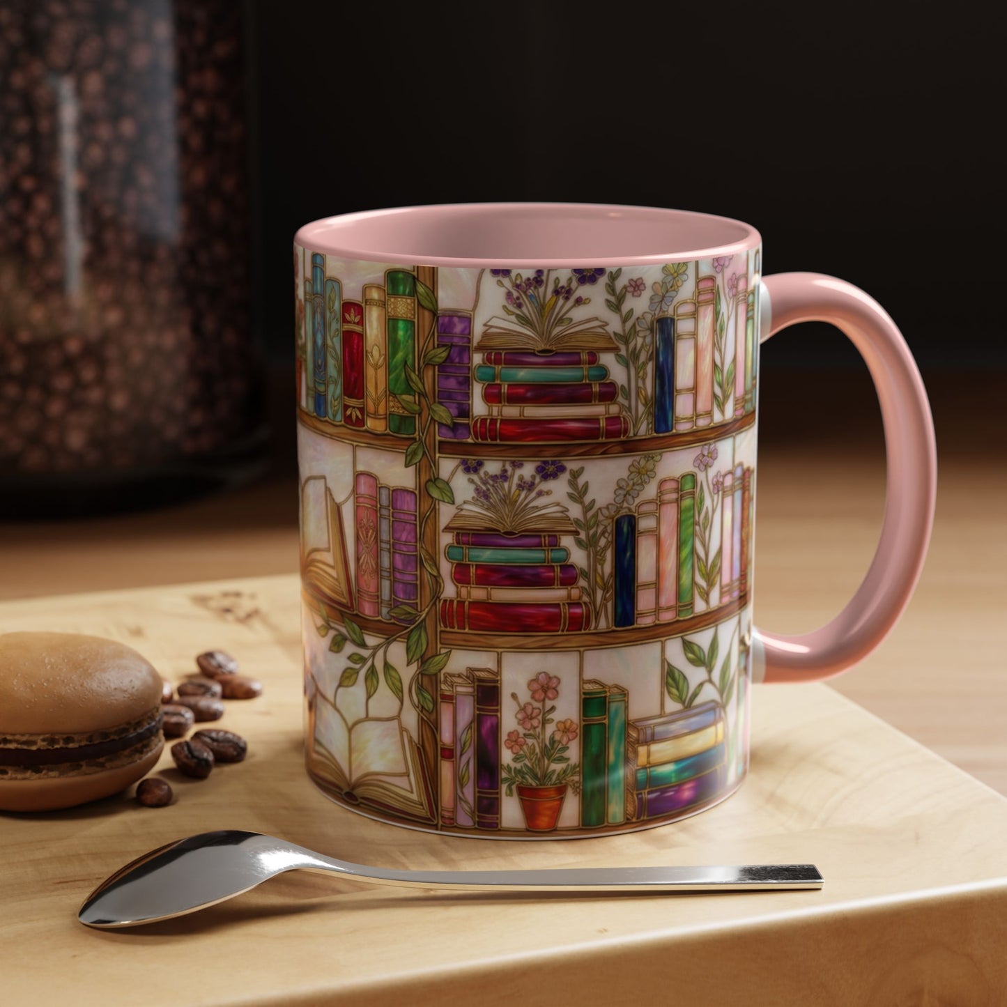 Bookish Accent Coffee Mug — Stained Glass Design (11/15 oz) - 14528