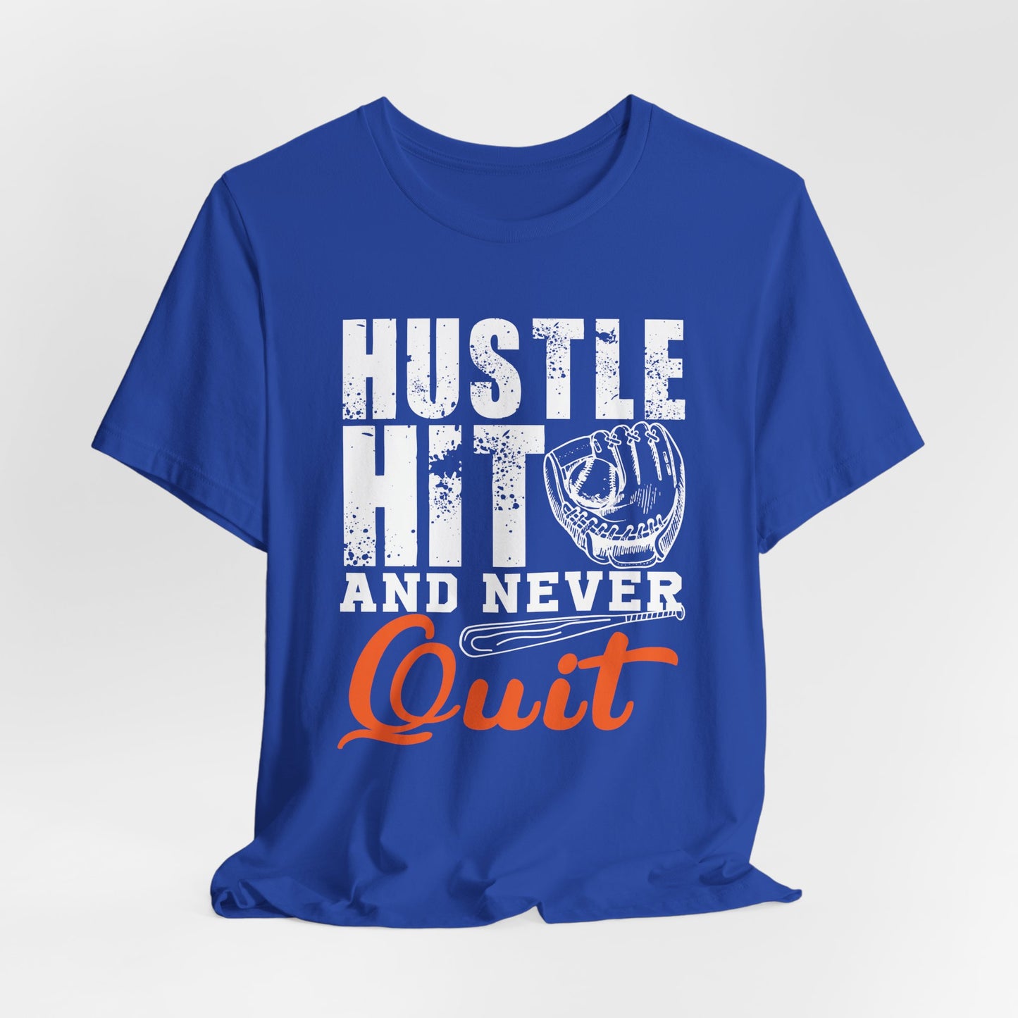 Baseball: Hustle Hit And Never Quit - Unisex Jersey Short Sleeve Tee - 13859