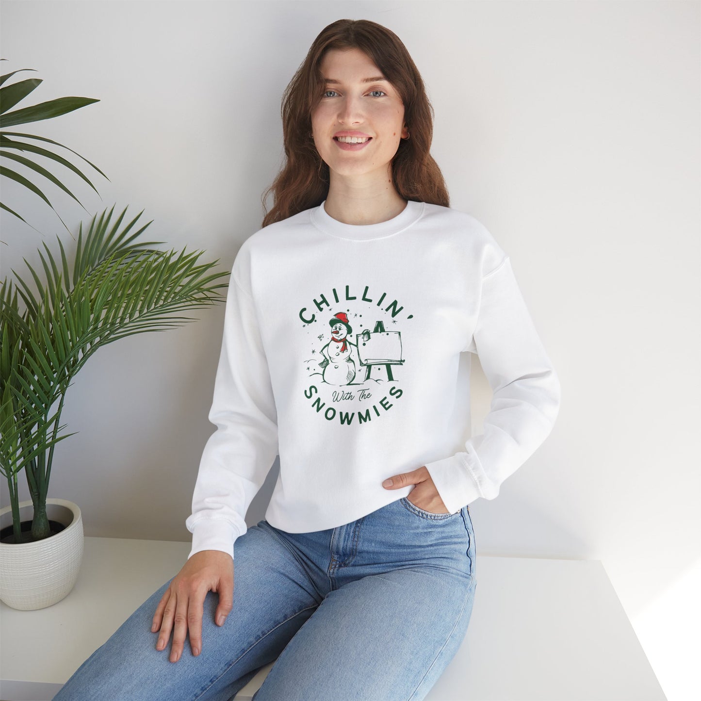 Chillin' With Snowmies - Unisex Heavy Blend™ Crewneck Sweatshirt - 10525