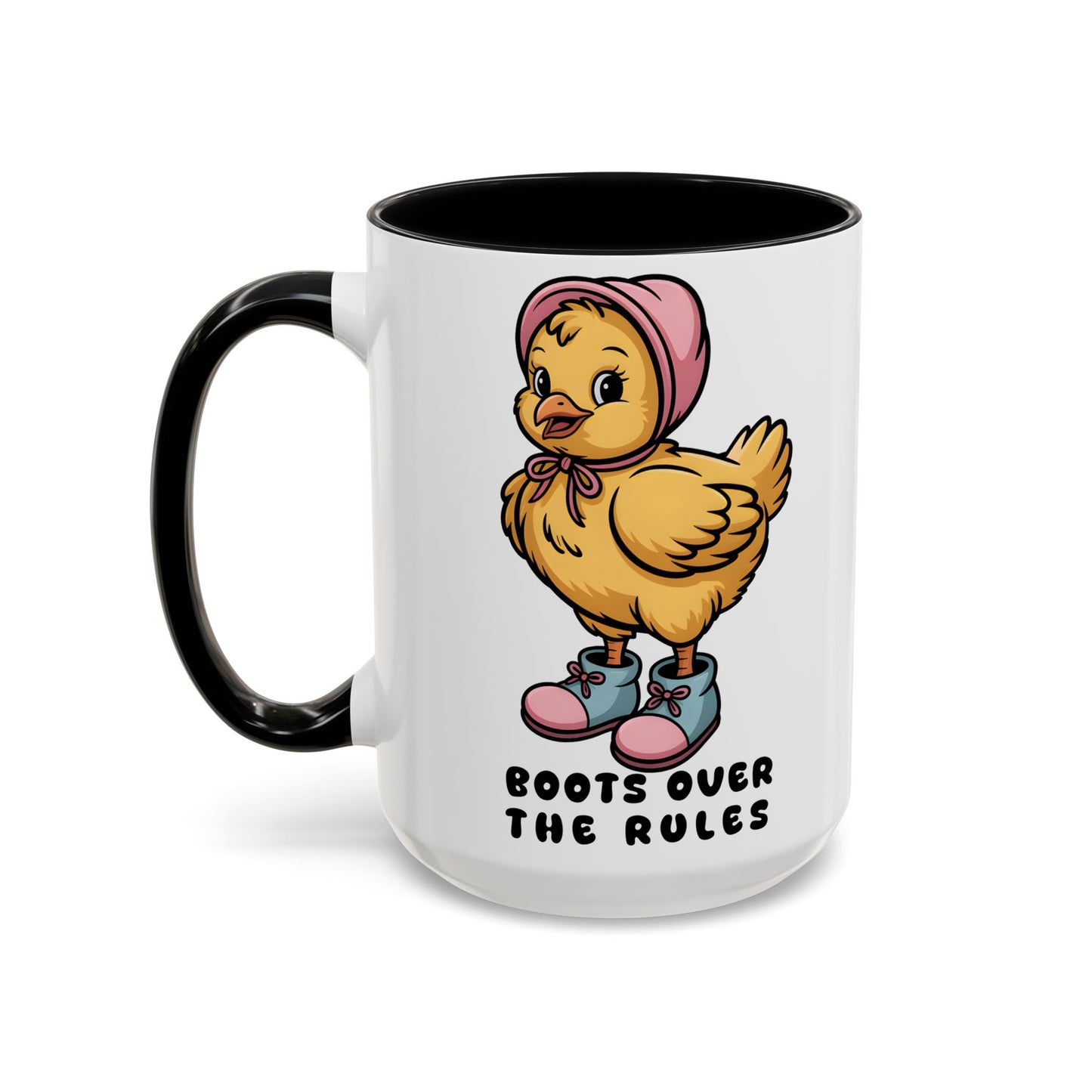 Boots Over The Rules Chick Mug – Cute Chicken Coffee Mug Funny Gift 11/15oz - 14862