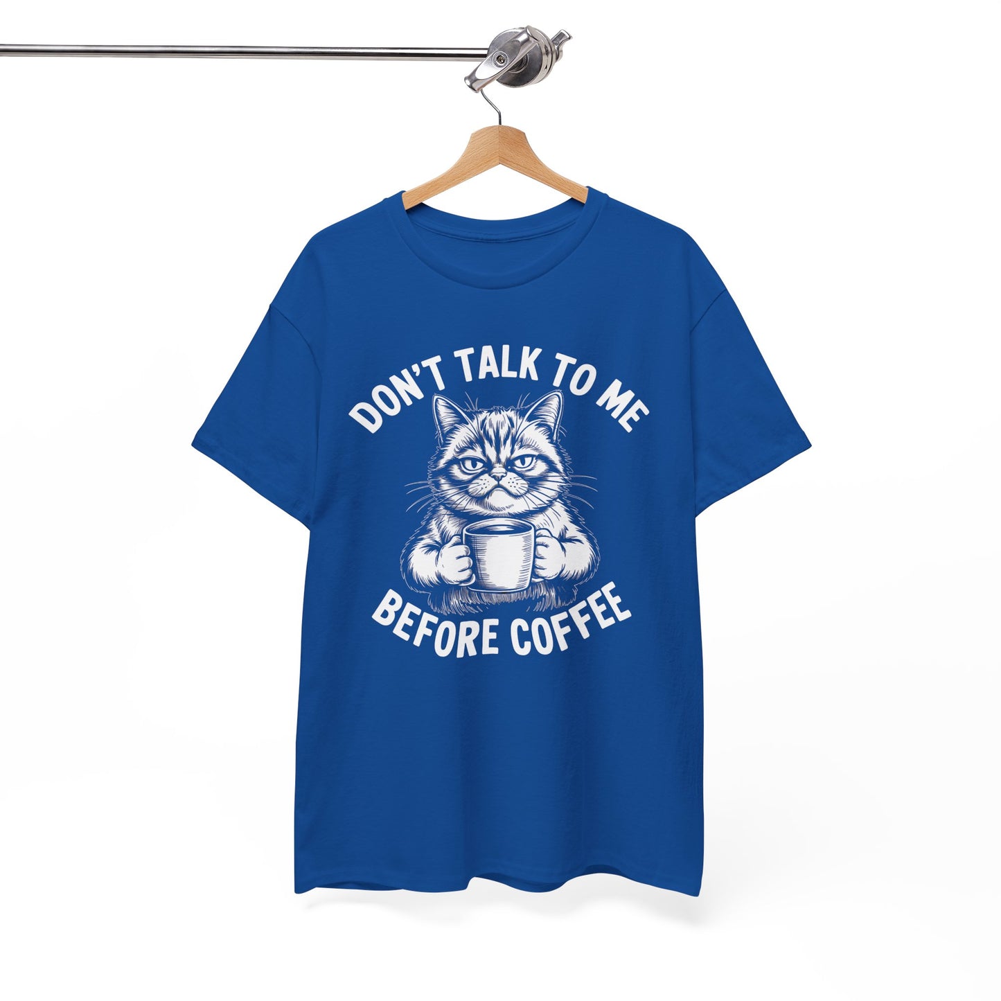 Funny Cat Coffee T-Shirt – “Don’t Talk To Me Before Coffee” Graphic Tee | Cute Grumpy Cat Shirt Gift - 14842