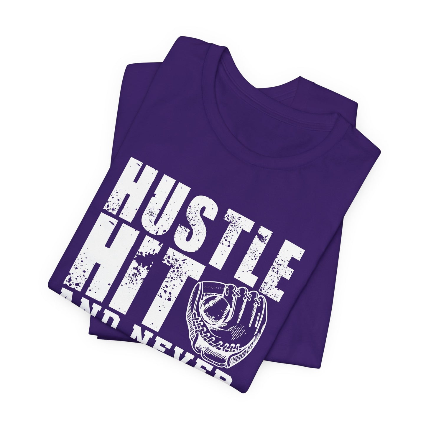 Baseball: Hustle Hit And Never Quit - Unisex Jersey Short Sleeve Tee