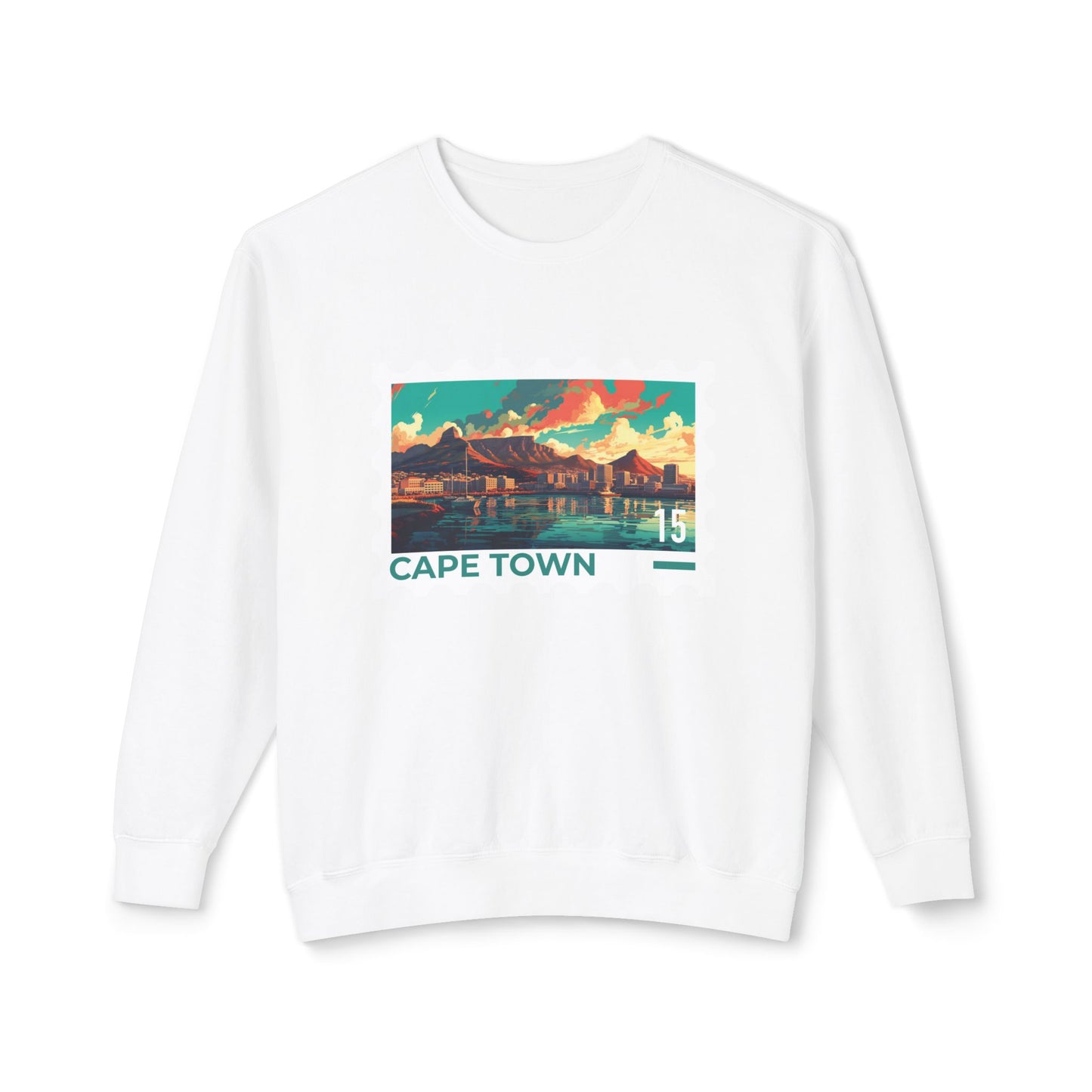 Cape Town Unisex Lightweight Crewneck Sweatshirt - Artistic Scenic Design - 12127