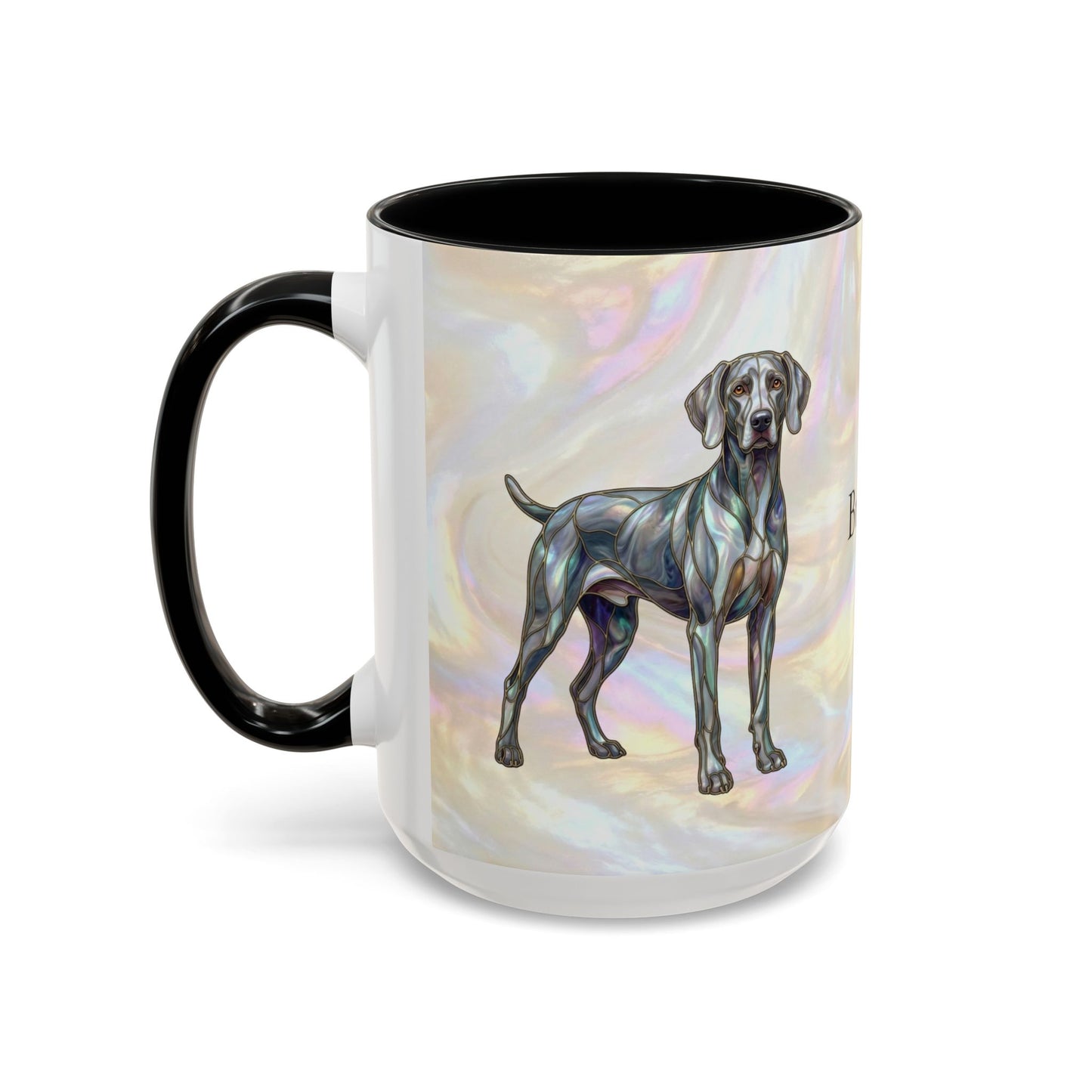 Weimaraner Accent Coffee Mug – Stained Glass Design 11/15oz - 14649