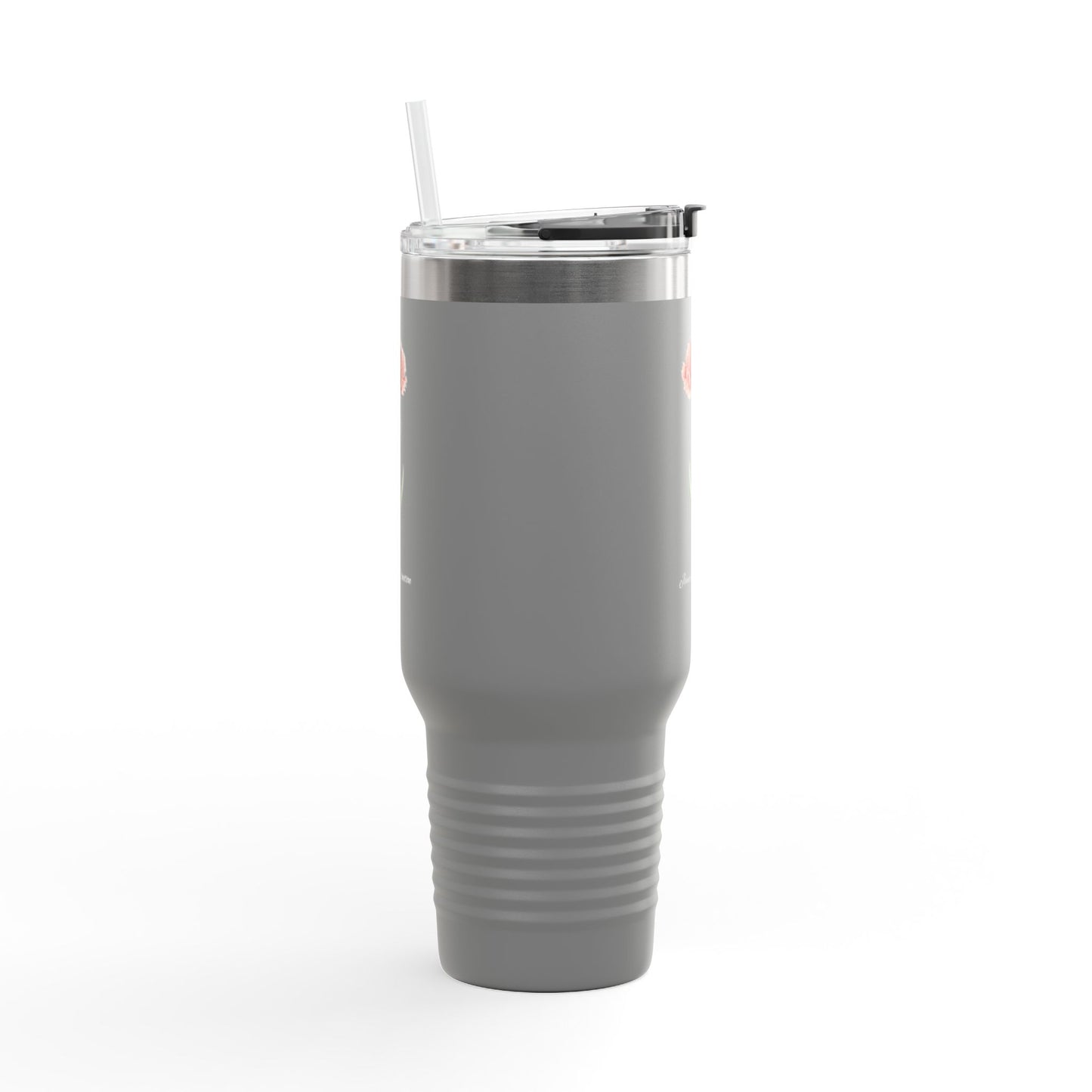 Carnation Floral Tumbler – January Birth Flower Gift | 40oz Insulated Travel Mug, Customizable — 14667