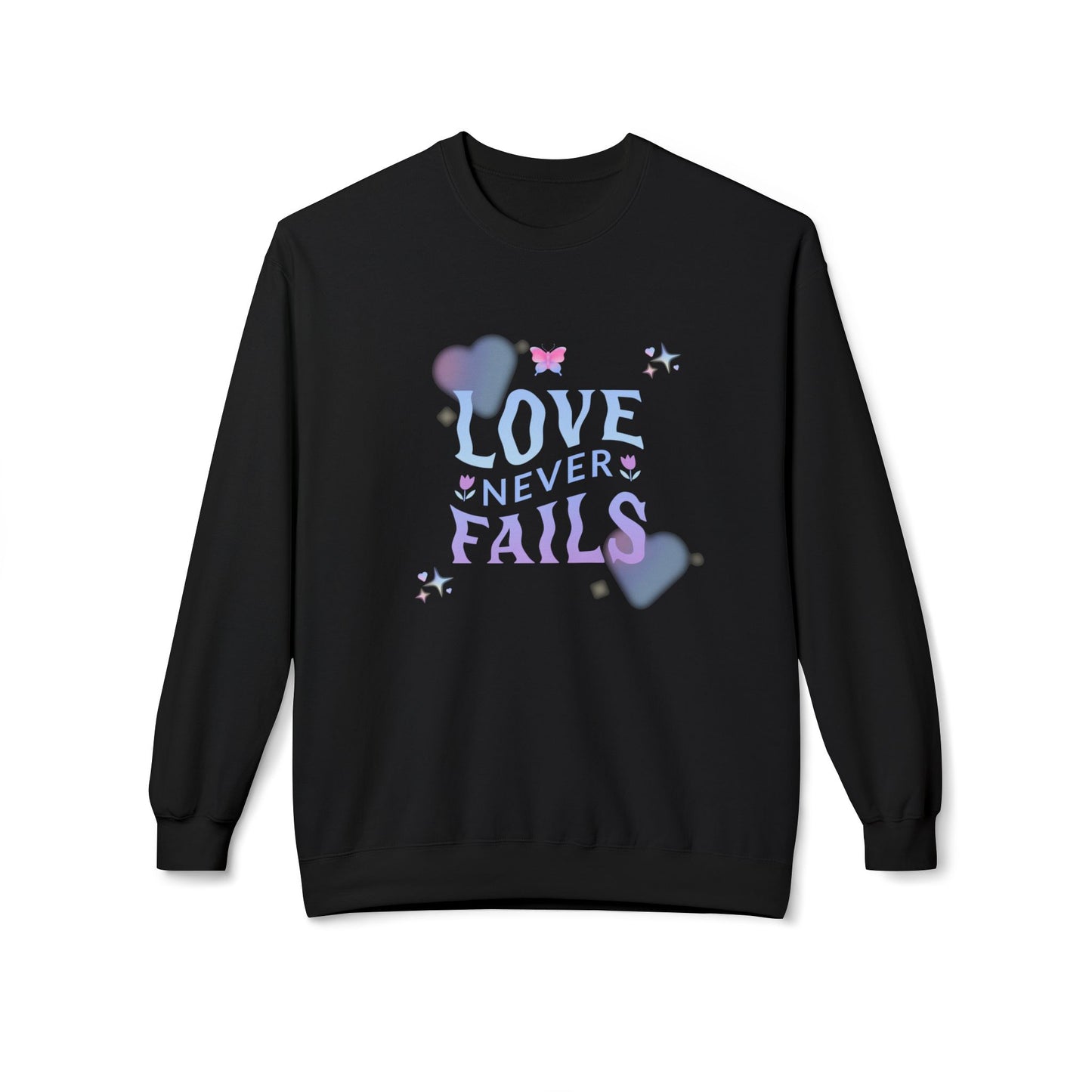 Love Never Fails - Unisex Midweight Softstyle Fleece Crewneck Sweatshirt - 10958