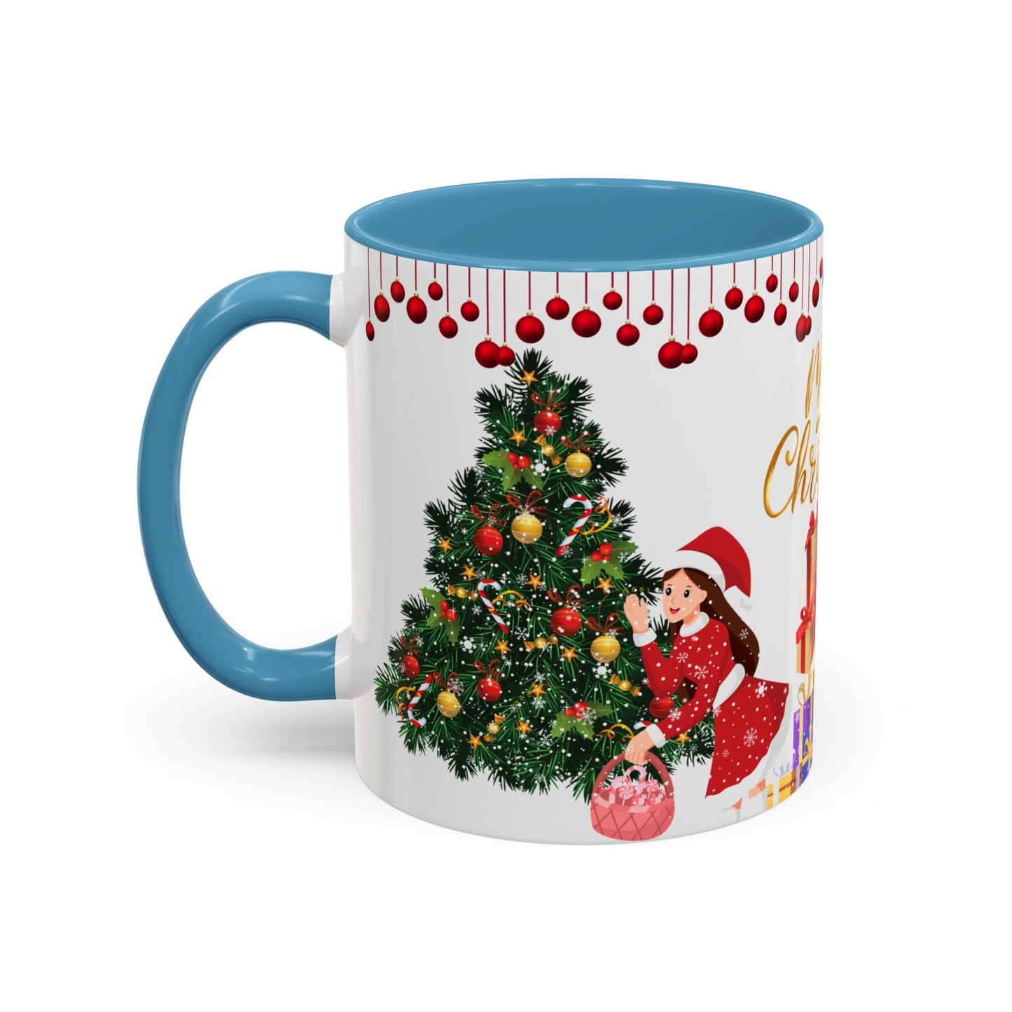 Merry Christmas - Accent Coffee Mug (11, 15oz)