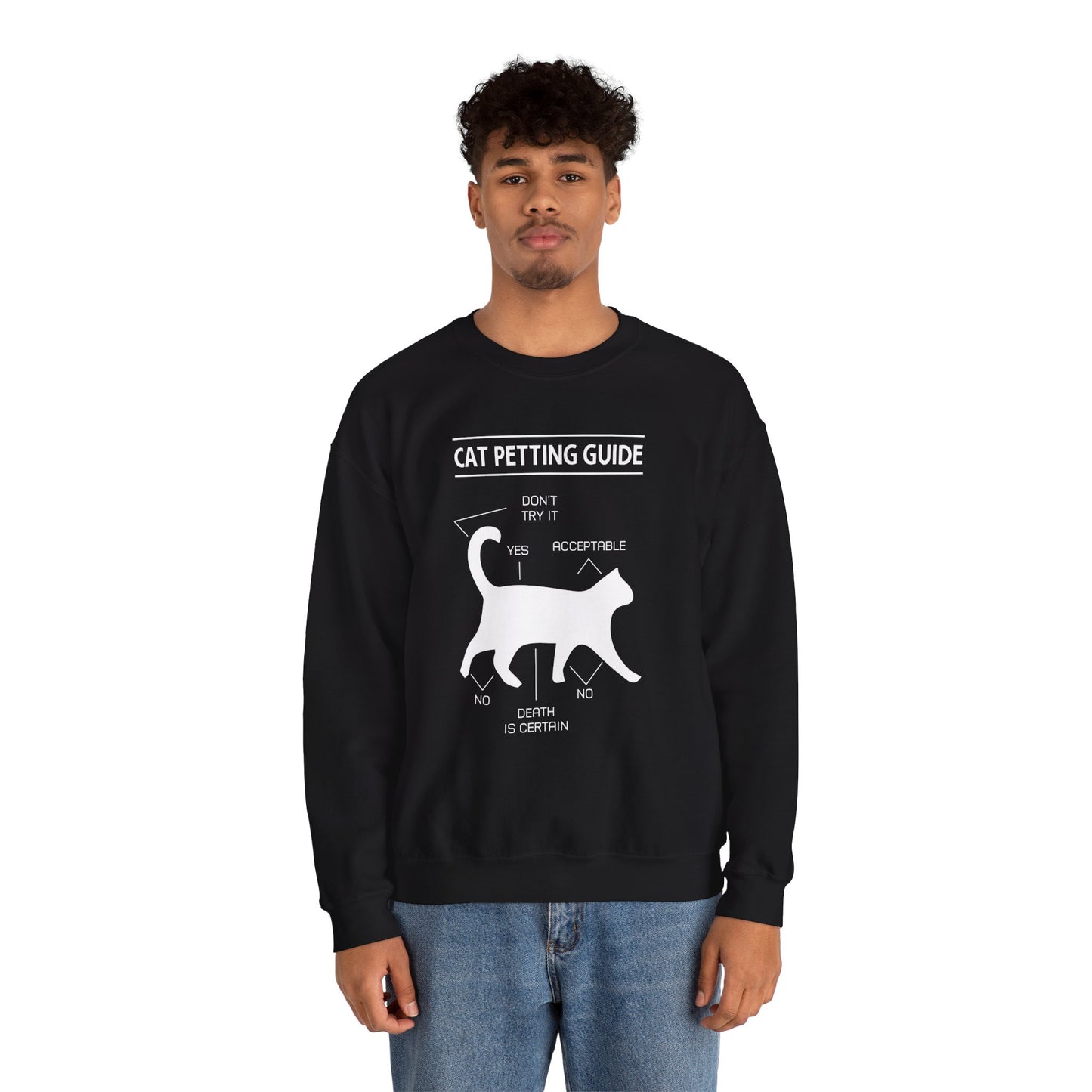 Cat Petting Guide - Unisex Heavy Blend™ Crewneck Sweatshirt