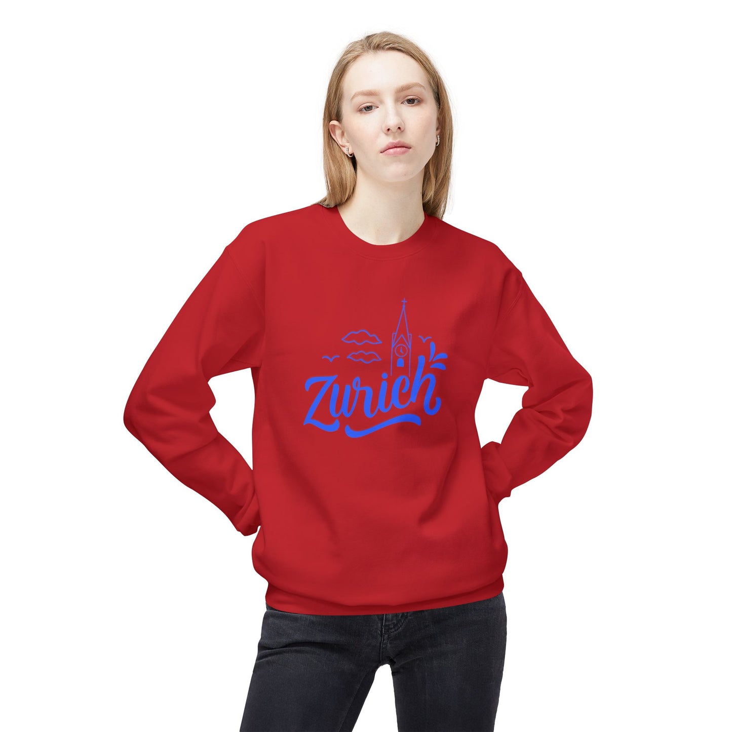 Zurich Unisex Crewneck Sweatshirt - Cozy Midweight Fleece - 12124