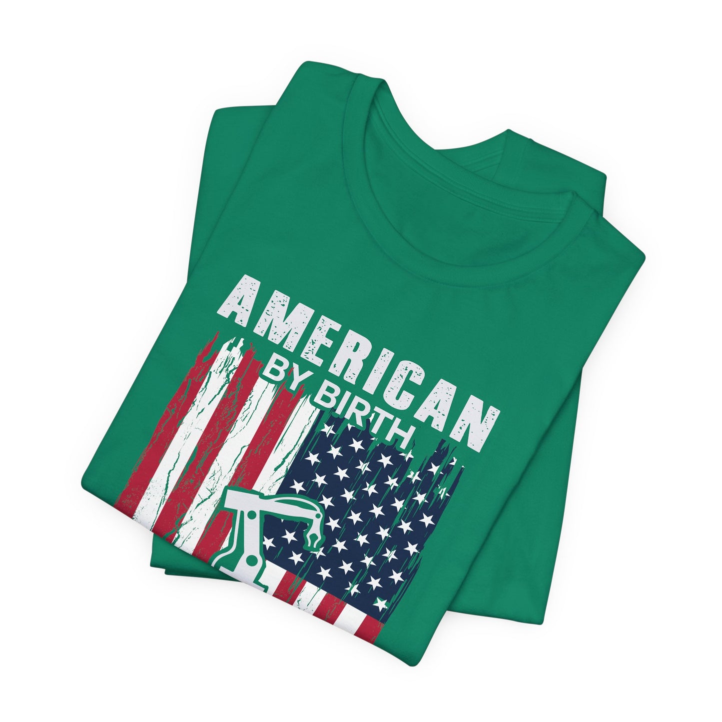 American By Birth, Retired Operating Engineer By The Grace Of God - Jersey Short Sleeve Tee - 13587
