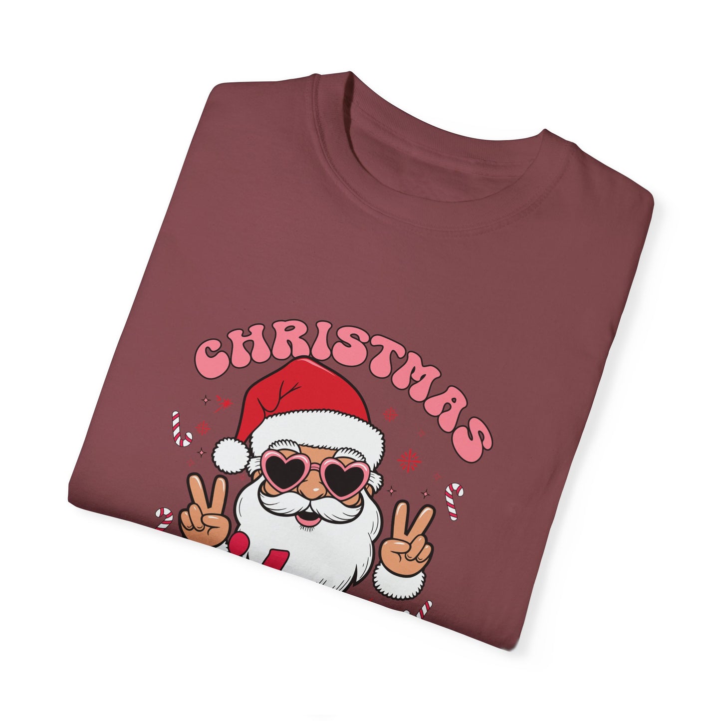 Santa, Christmas Vibes - Unisex Garment-Dyed T-shirt